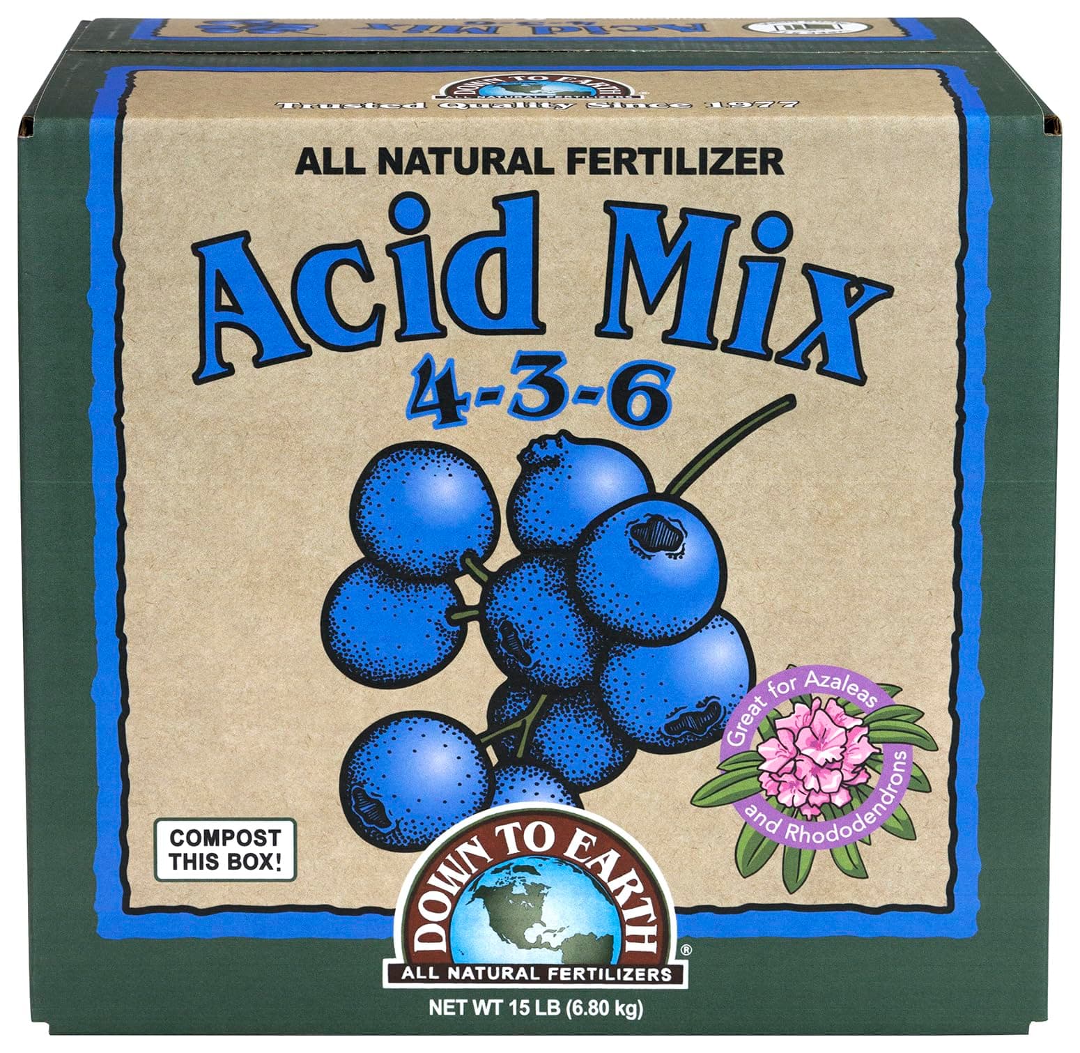 All Natural Acid Mix Fertilizer 4-3-6, 15 lb