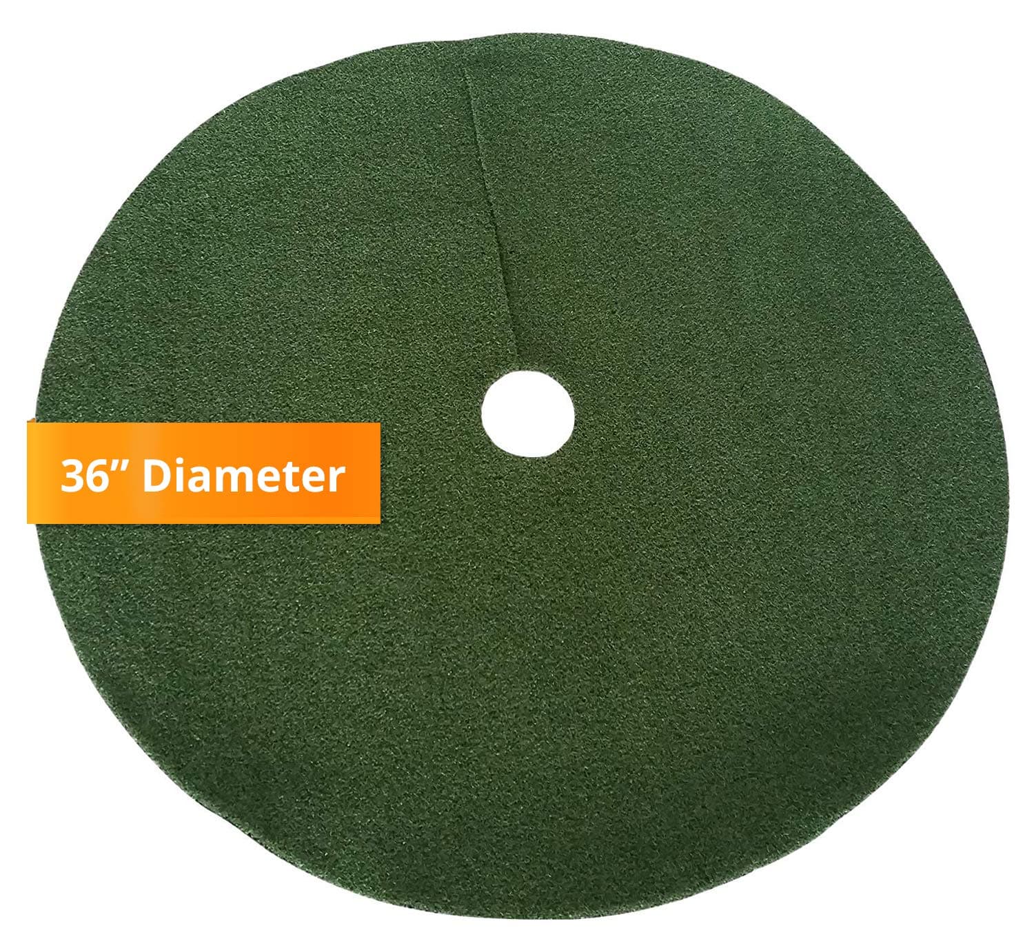 Zen Garden Artificial Grass Christmas Tree Skirt w/Anti-Slip Rubber Base (36" Diameter) | Realistic Synthetic Round Grass Rug | Indoor & Outdoor Xmas Tree Skirts | Unique Holiday Decorations (Green)