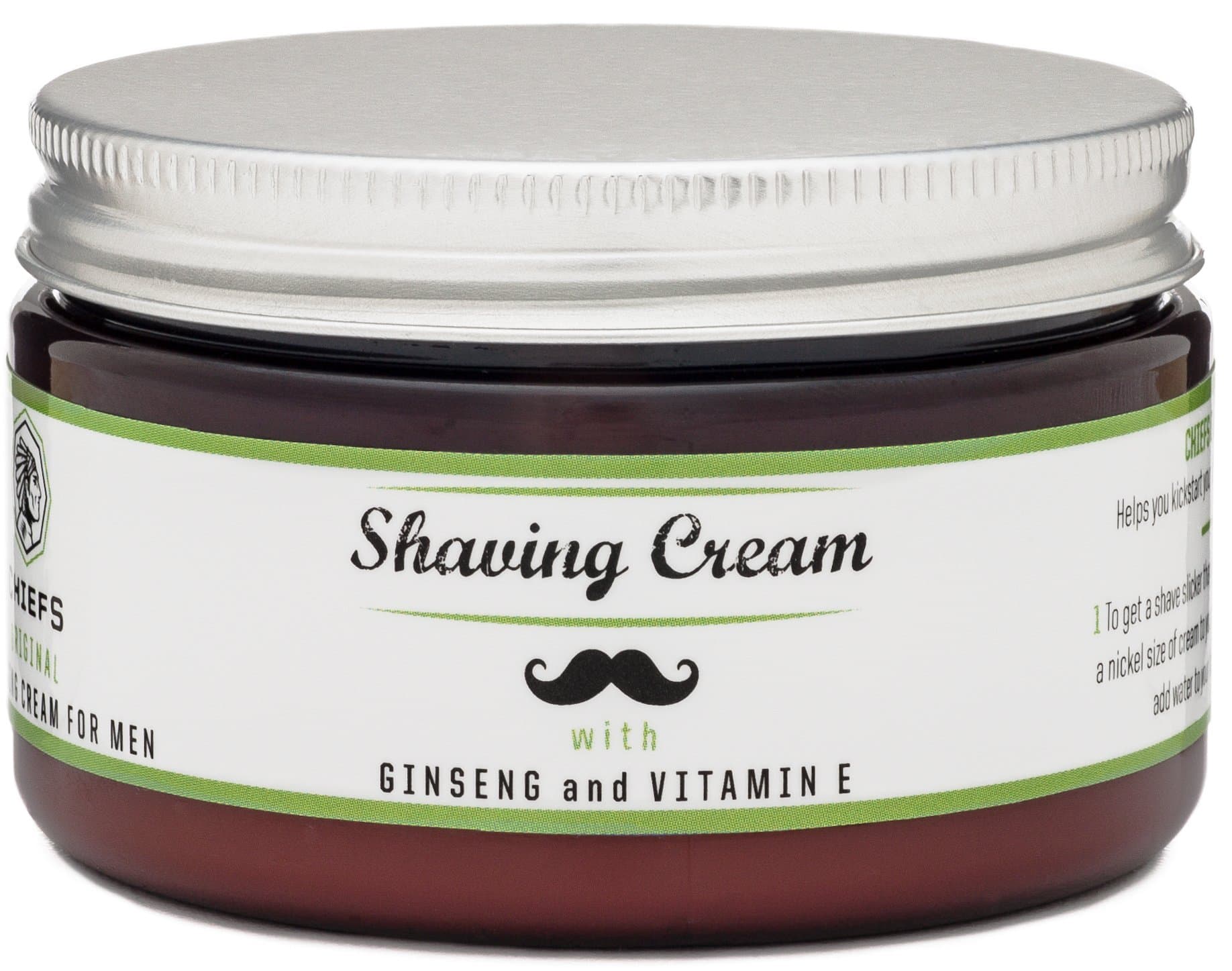 Chiefs Mint Scent Shaving Cream with Brush and Straight Razor for Men, 4 Ounce