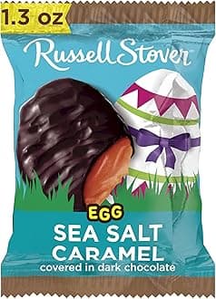 Russell Stover Easter Sea Salt Caramel Dark Chocolate Easter Egg, 1.3 oz each (Pack of 18)