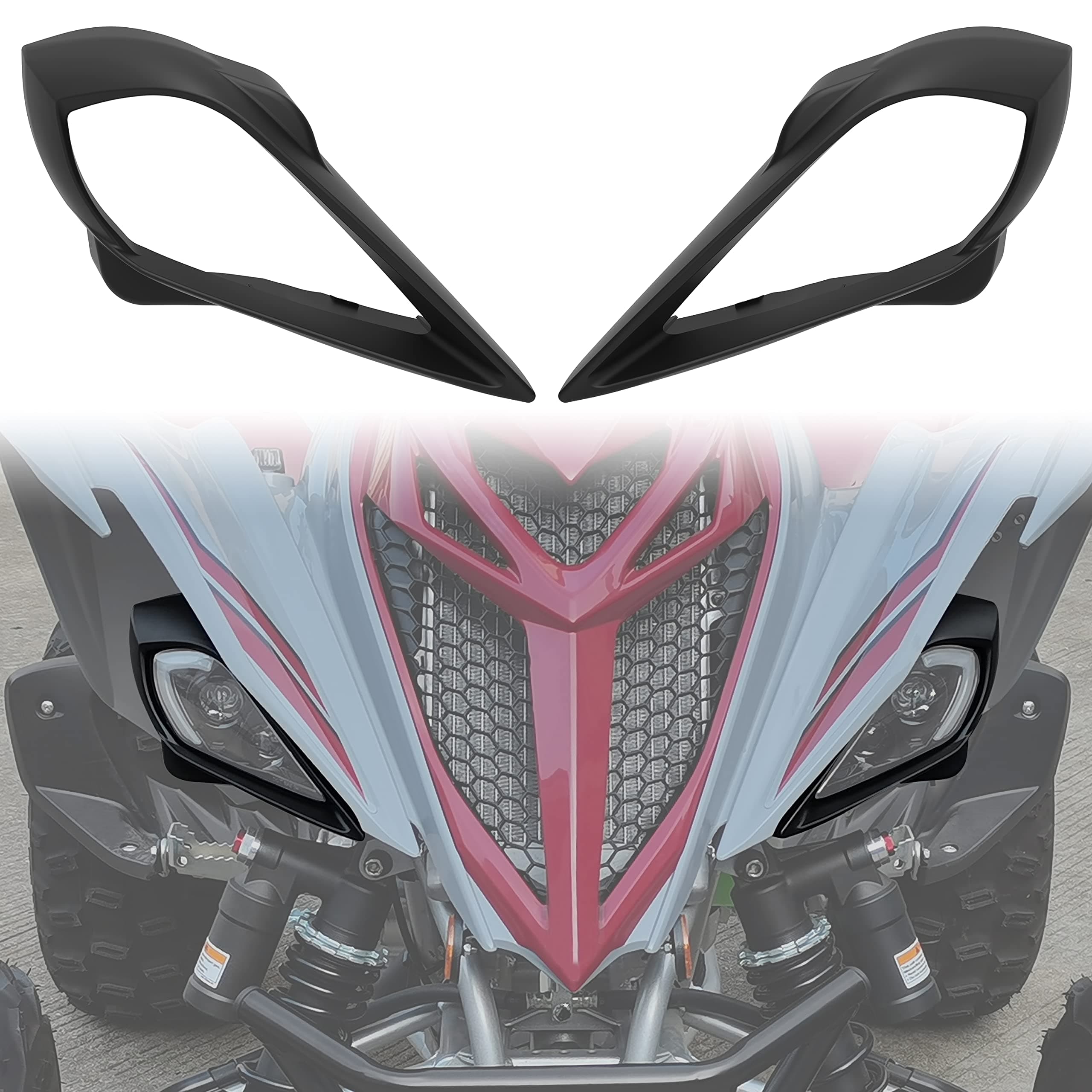 Left & Right Headlight Covers for Raptor 700, SAUTVS Head Lamps Head Light Cover Trim Bezel for Yamaha YFZ 450 YFZ450R YFZ450X Wolverine 450 350 Raptor 250 350 Raptor 700 2006-2022 Accessories (2PCS)