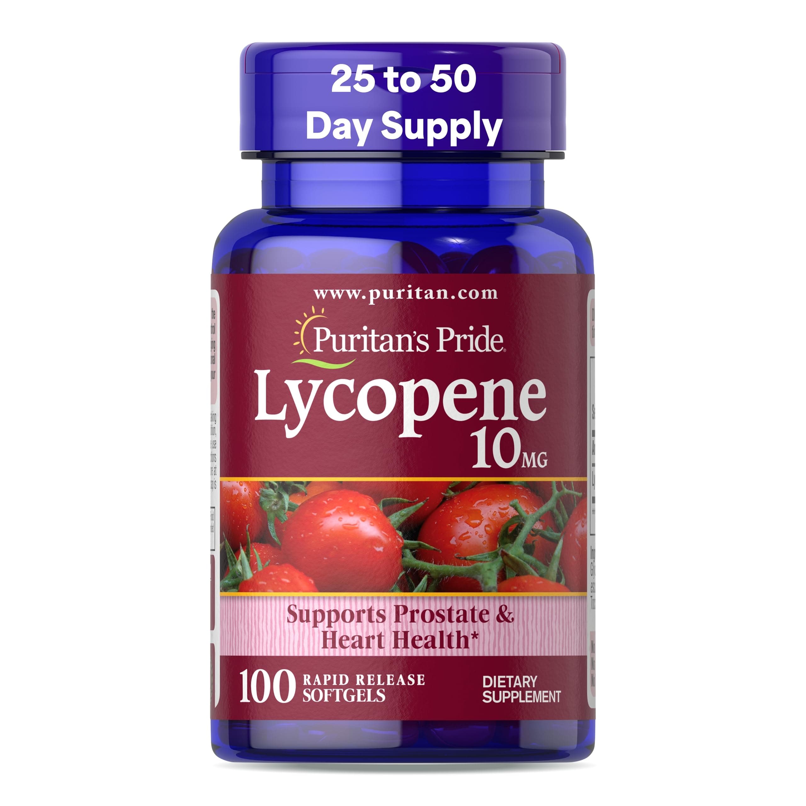 Premium Lycopene 10mg, Dietary Supplement for Prostate, Antioxidant, Heart Health, and Overall Health Support, 100 Rapid Release Softgels