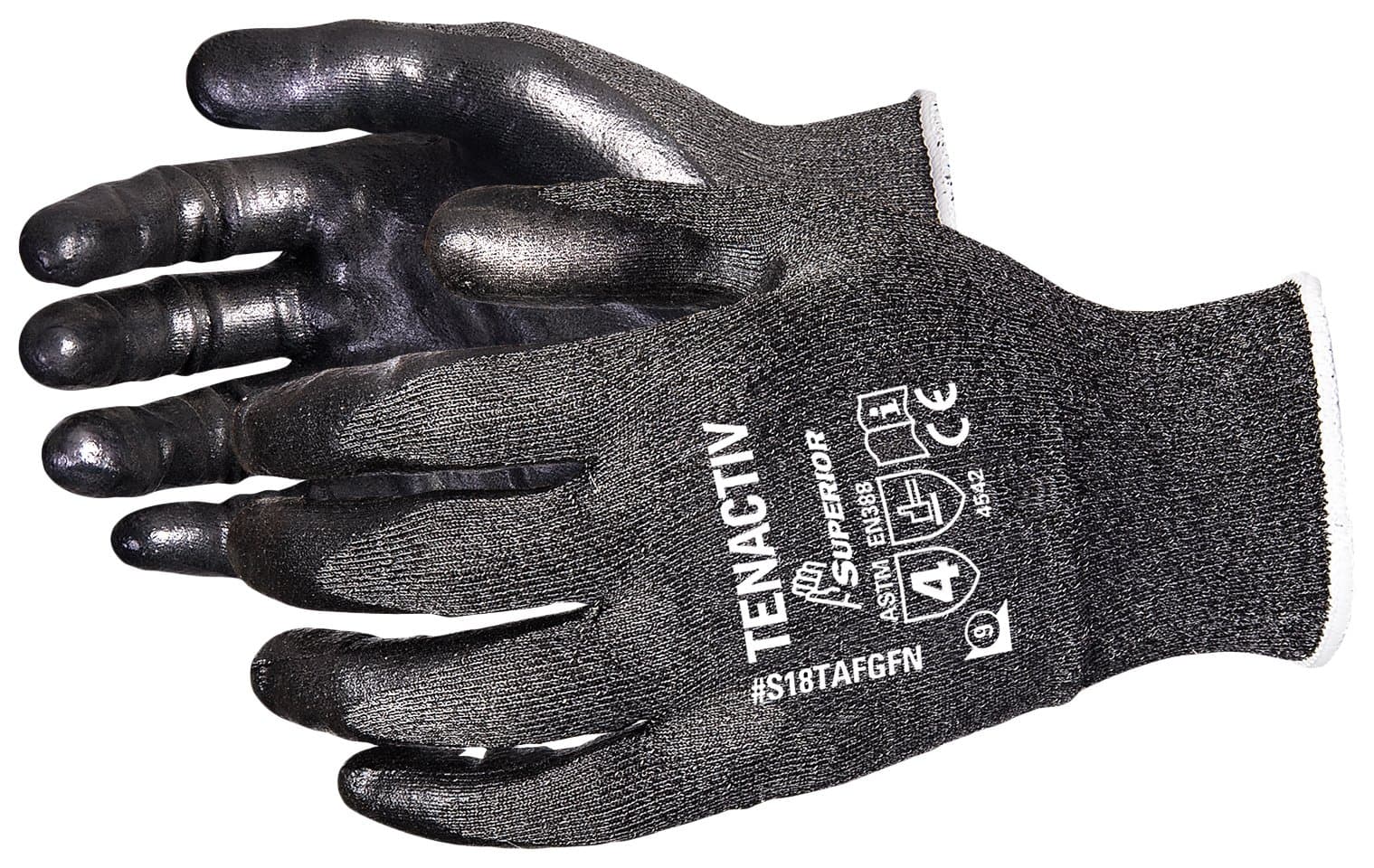 Superior Glove Cut Resistant Gloves 18-Gauge Nitrile Palms Touchscreen Compatible TenActiv S18TAFGFN