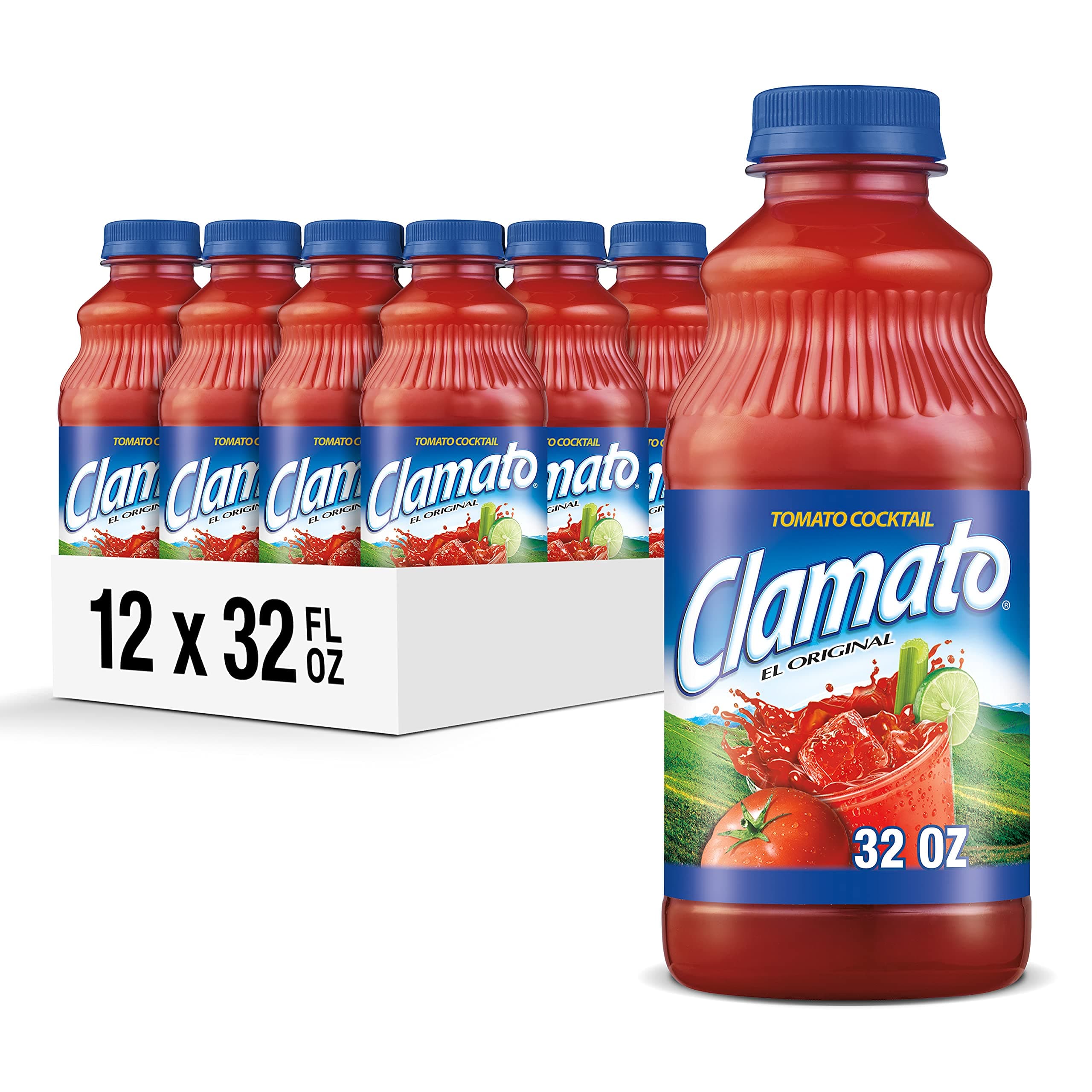 Original Tomato Cocktail, 32 fl oz bottle (Pack of 12), Flavored With Tomato Juice & Spices, Perfect Mixer for the Authentic Michelada, Bloody Mary Drinks, and Seafood Cocktail