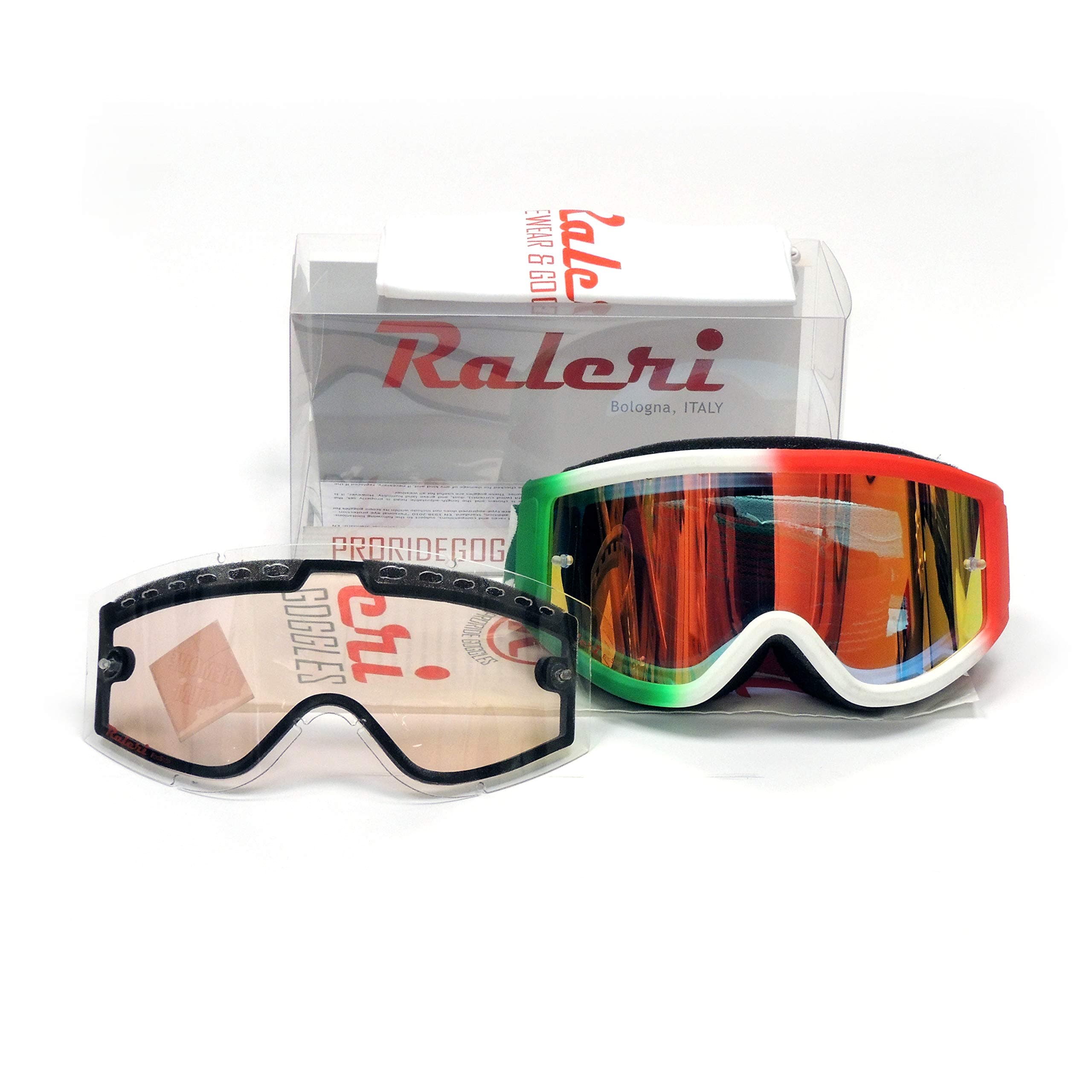 Raleri MTX-N Italian Flag Cross Mask - Offroad Tricolore Racing for Rally and Baja competitions, Quad Racing, Moto Cross, Gravity DH, Enduro, MTB, MTX - Italian Flag