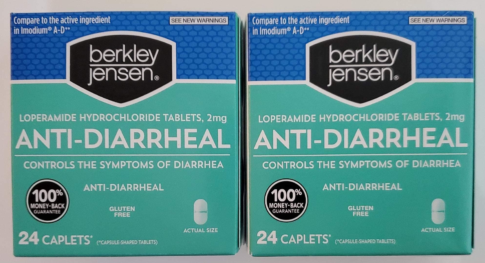 Berkley Jensen Anti-Diarrheal Medicine Loperamide Hydrochloride Tablets 2 mg - 2 Pack