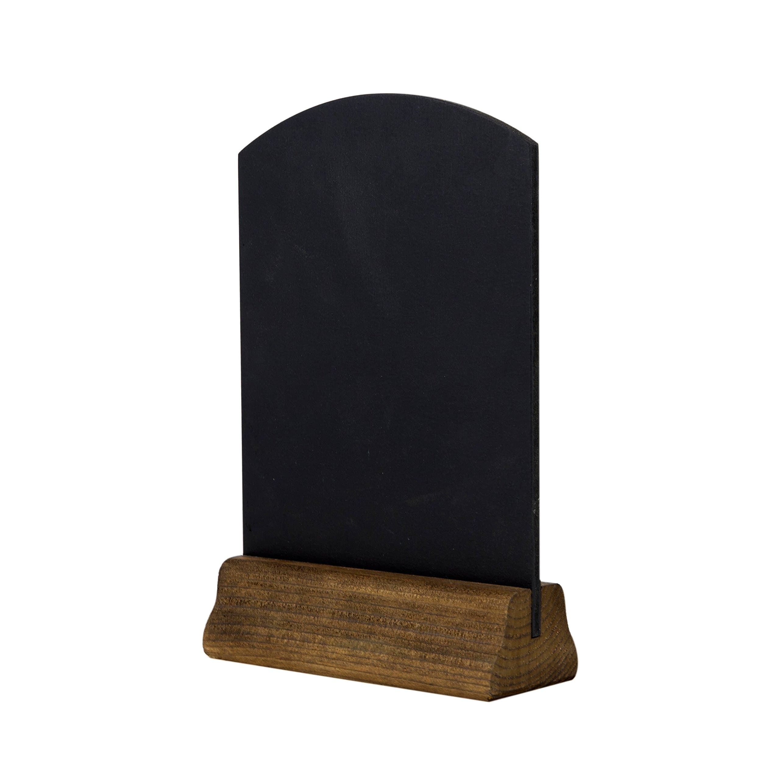Chalkboards UK A5 Table Top Chalkboard with Wooden Plinth, Wood, Rustic Brown, 23 x 15 x 4 cm