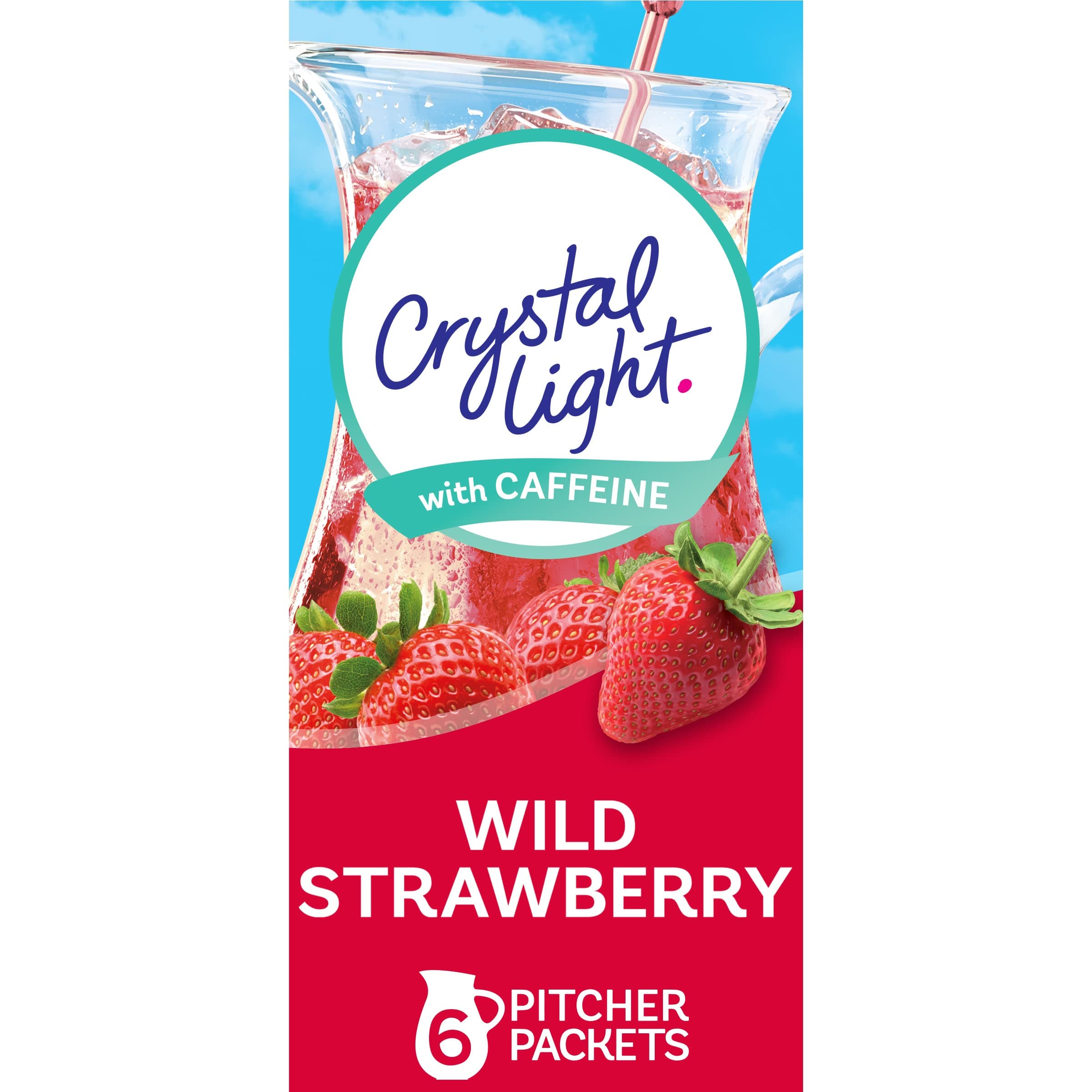 Sugar-Free Energy Wild Strawberry Low Calories Powdered Drink Mix 6 Count Pitcher Packets