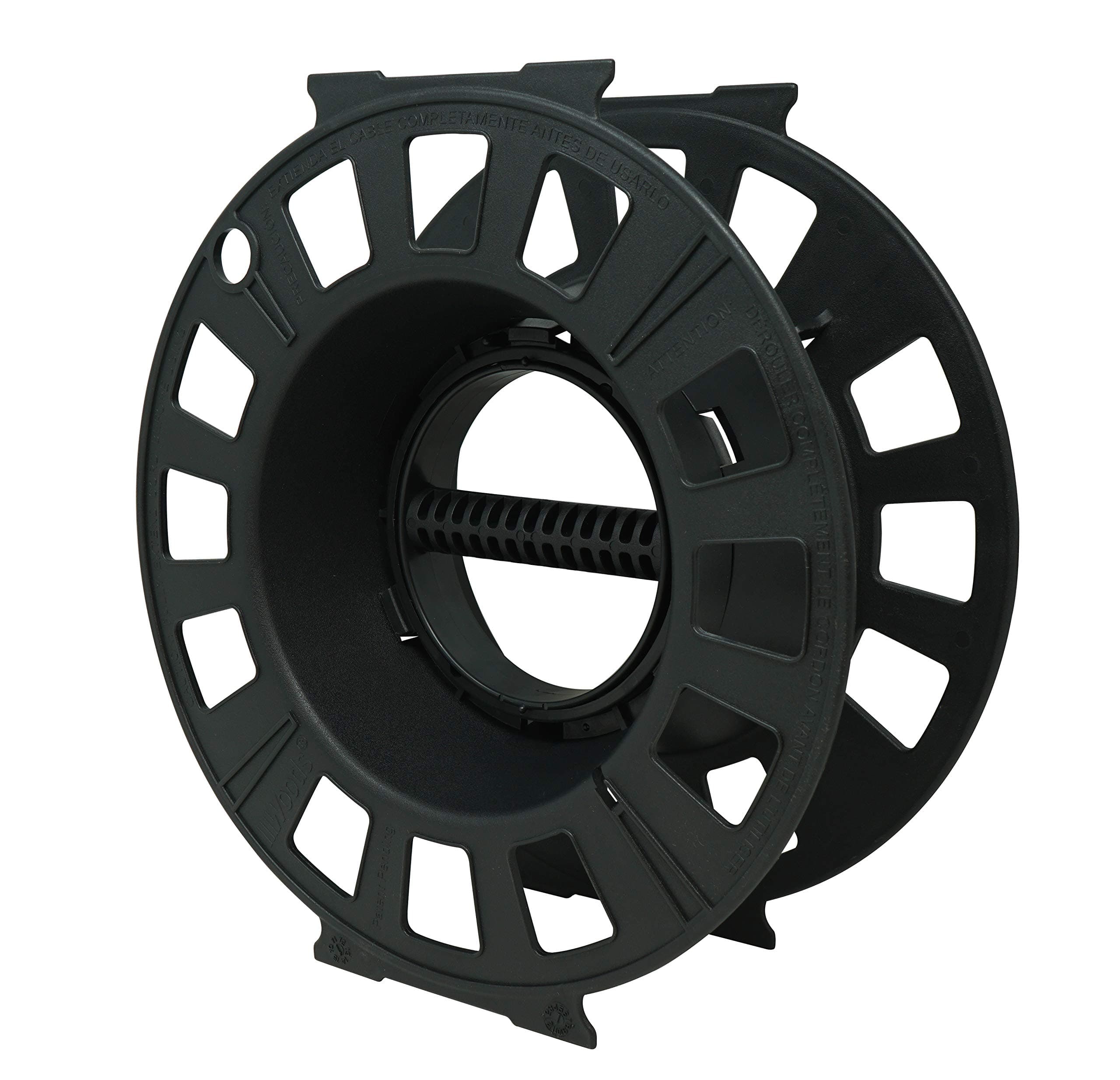Woods Black Cord Storage Reel, holds up to 150ft of 16/3 gauge cord
