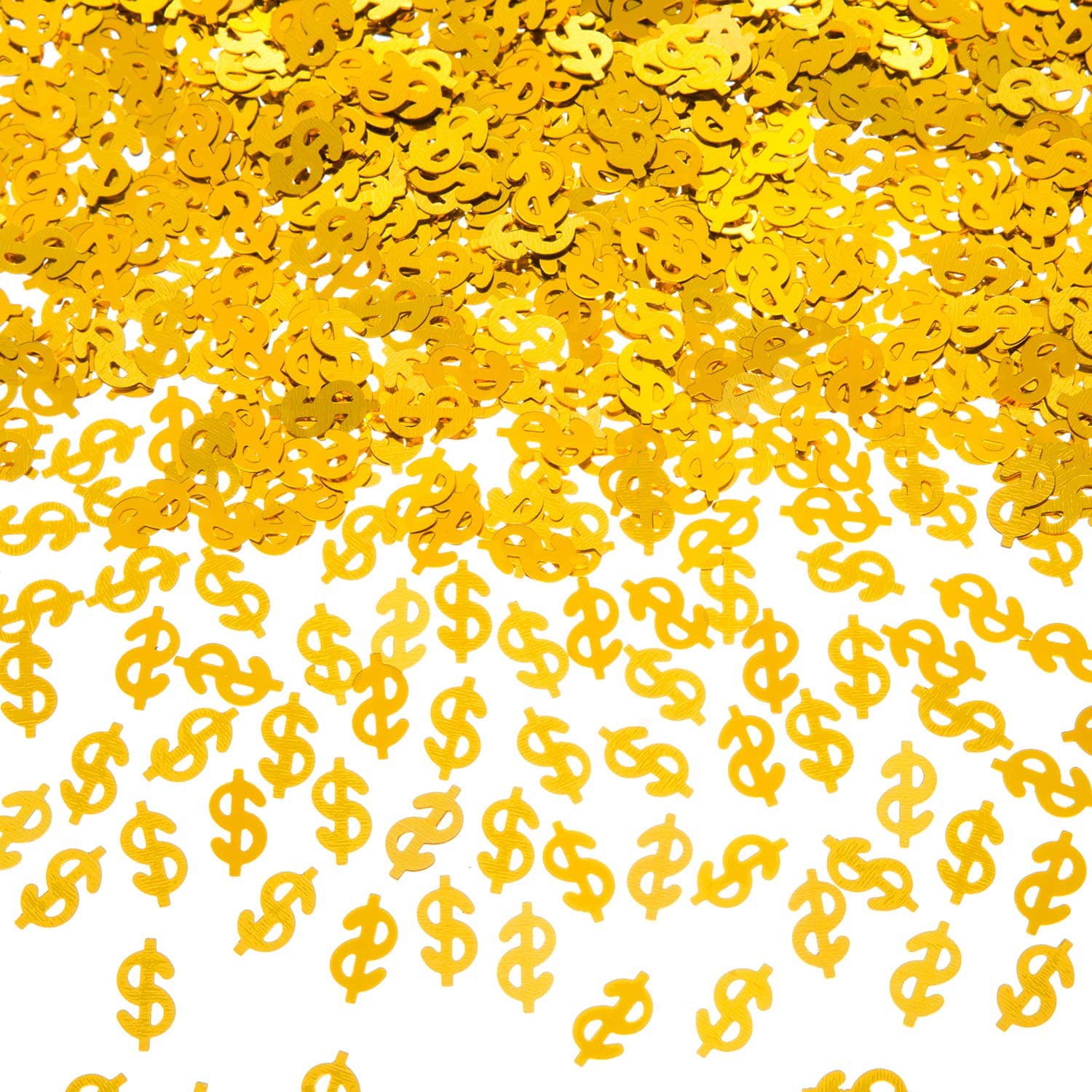 EMAAN Dollar Sign $ American Dollar Metal Foil Confetti Sequins, Decorative Table, Light Up Your Casino Party (Glitter Gold)