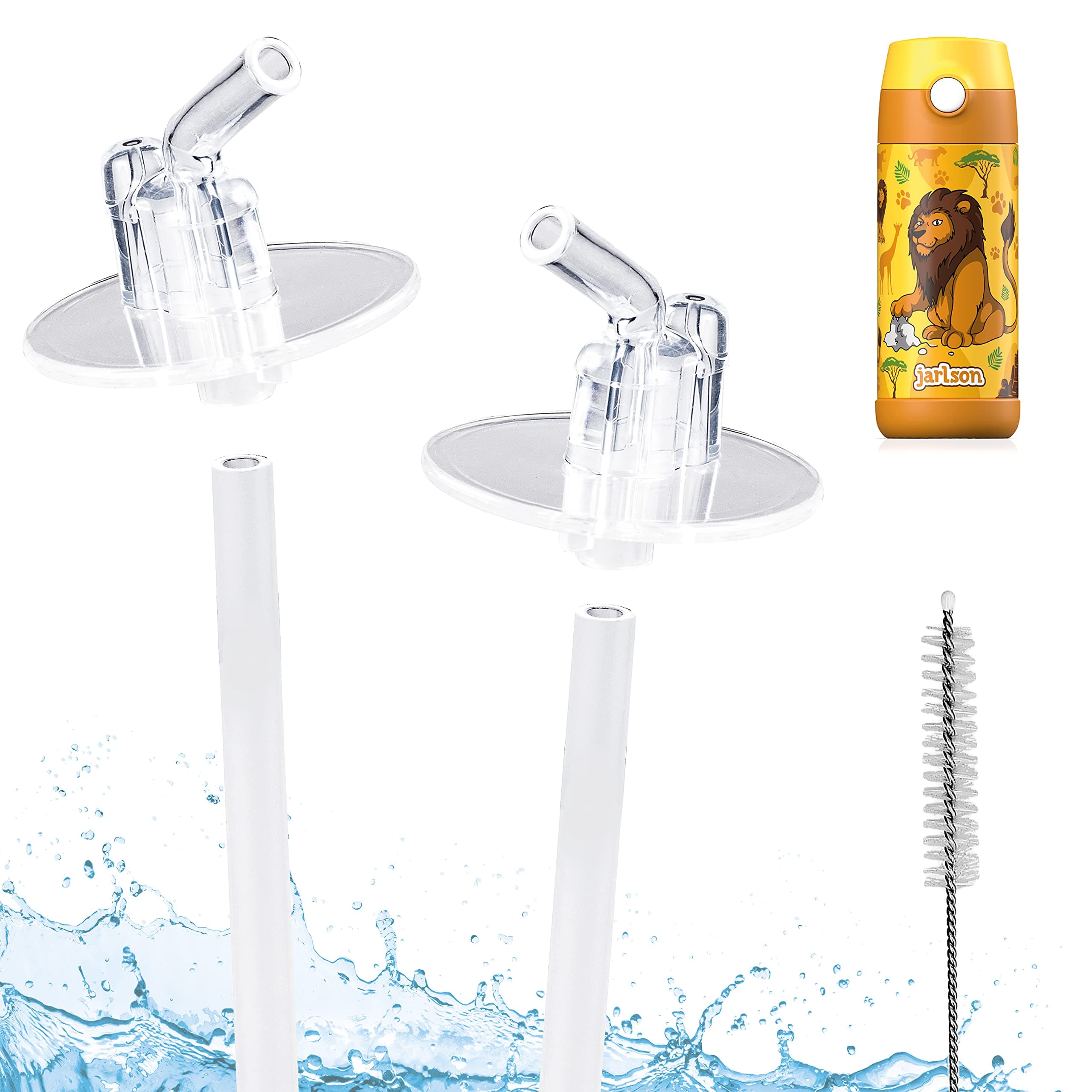 Jarlson Replacement Straws | Spare Parts | 2X Silicone Mouthpiece and 2 Extensions for Straw | Including Straw Brush | BPA-Free