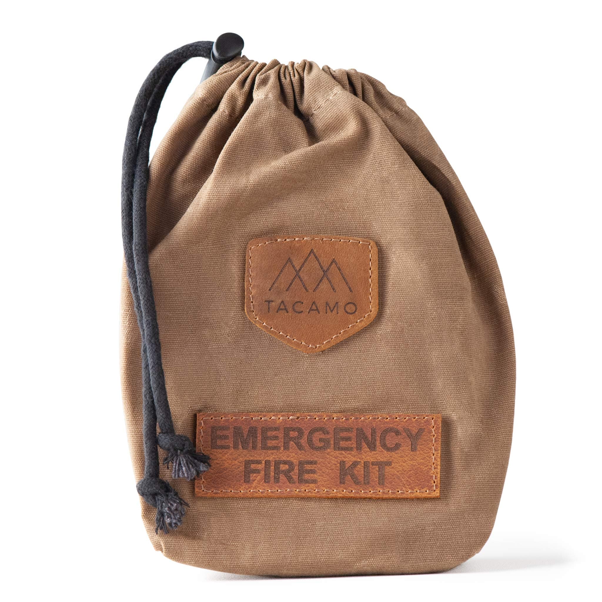 15-Piece Emergency Fire Making Kit, w/Premium Waxed Canvas Storage Bag. Includes Multiple Fire-Starting Systems and Emergency Tinder Sources. Perfect for Camping, Hiking, and Bug-Out Bags.