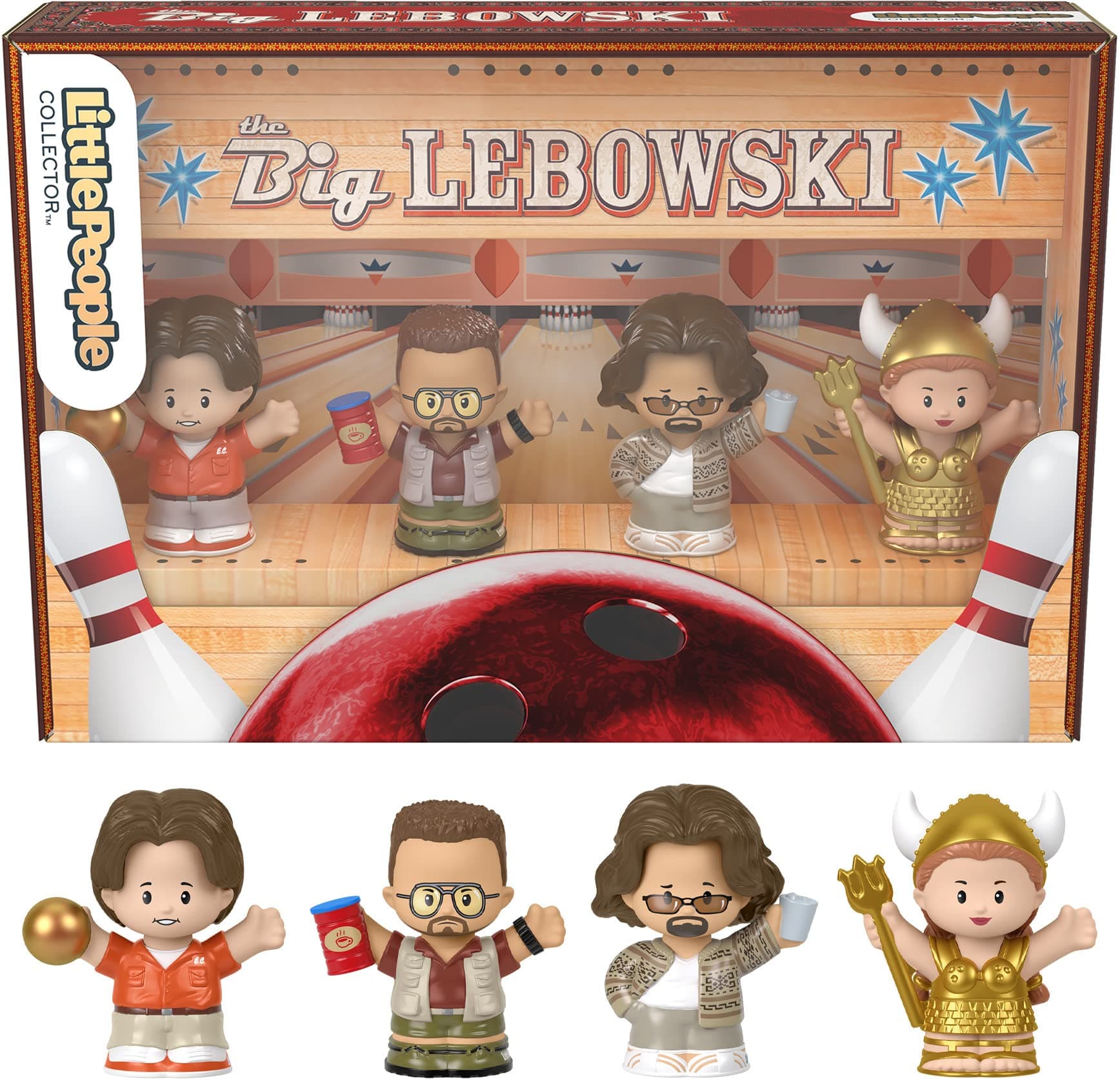 The Big Lebowski Movie Special Edition Set for Adults & Fans, 4 Figures in a Display Package