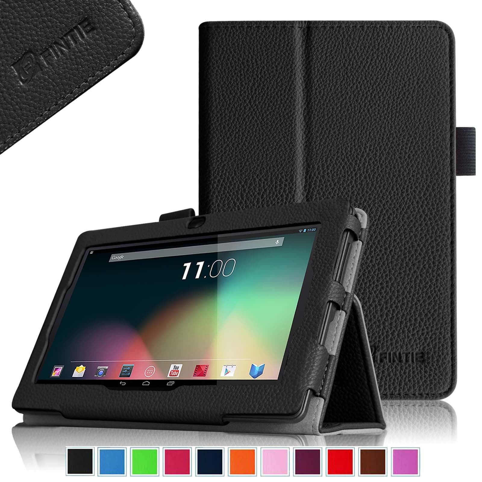 Fintie Folio Case for Alldaymall A88X / A88S / A88 7-inch Quad Core Google Android 4.4 KitKat Tablet, Premium PU Leather Standing Cover with Stylus Loop (Alldaymall A88/A88X/A88S 7, Black)