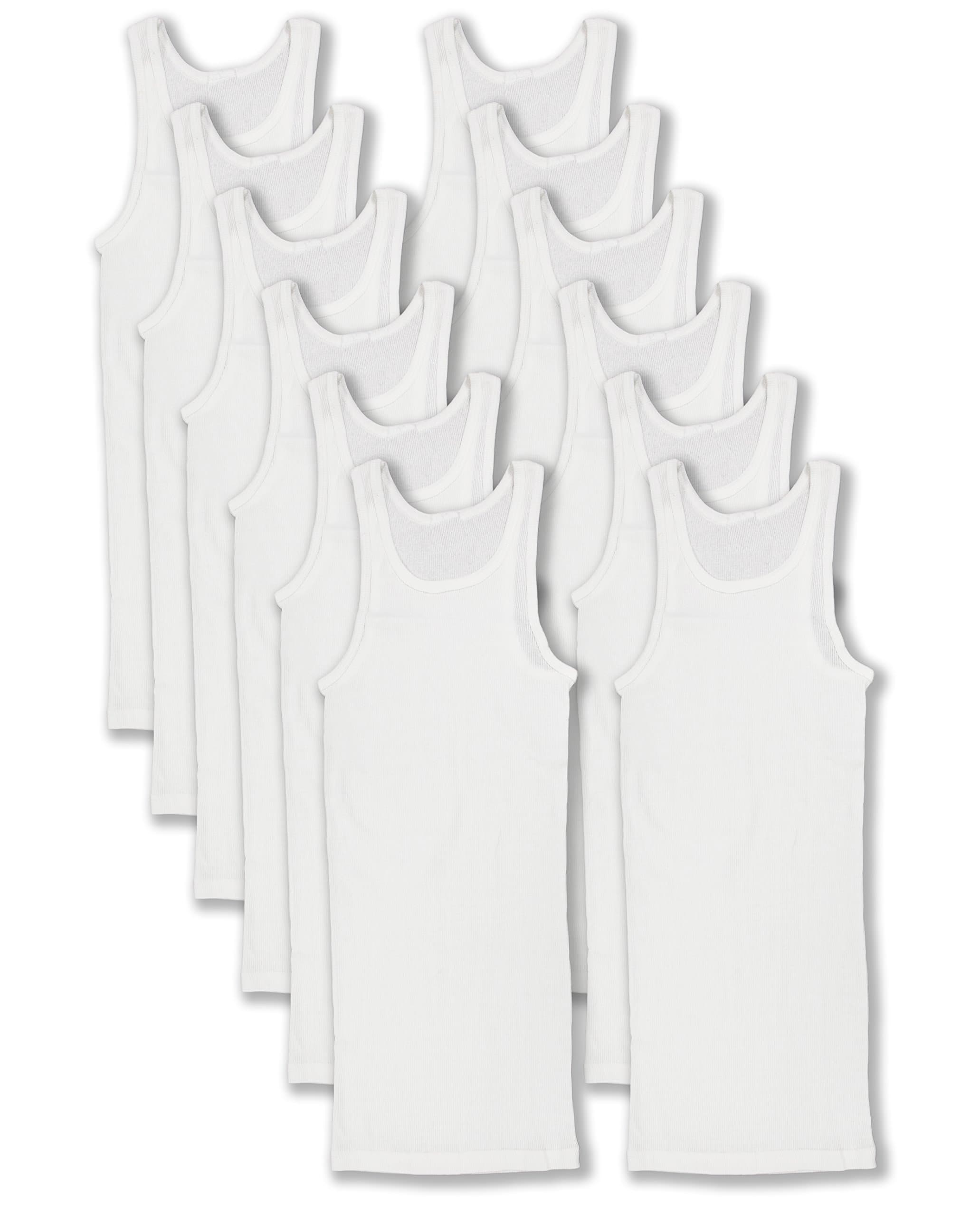 Andrew Scott Basics Boys' 12 Pack Color A-Shirt Sport Tank Top Undershirts