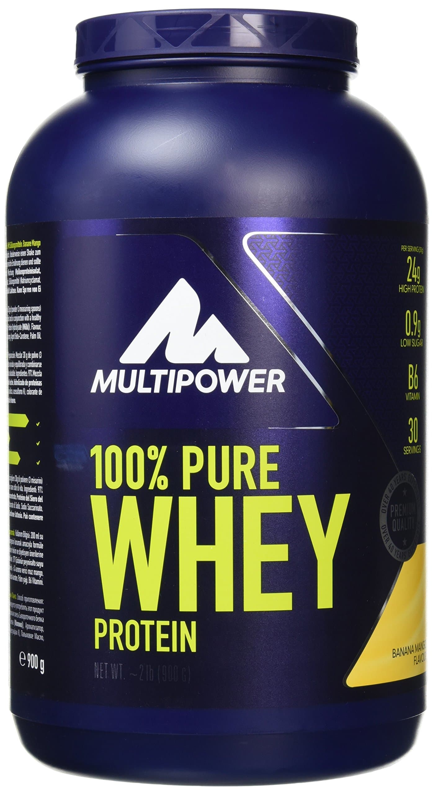Multipower 900 g Banana Mango 100 Percent Pure Whey Protein Powder