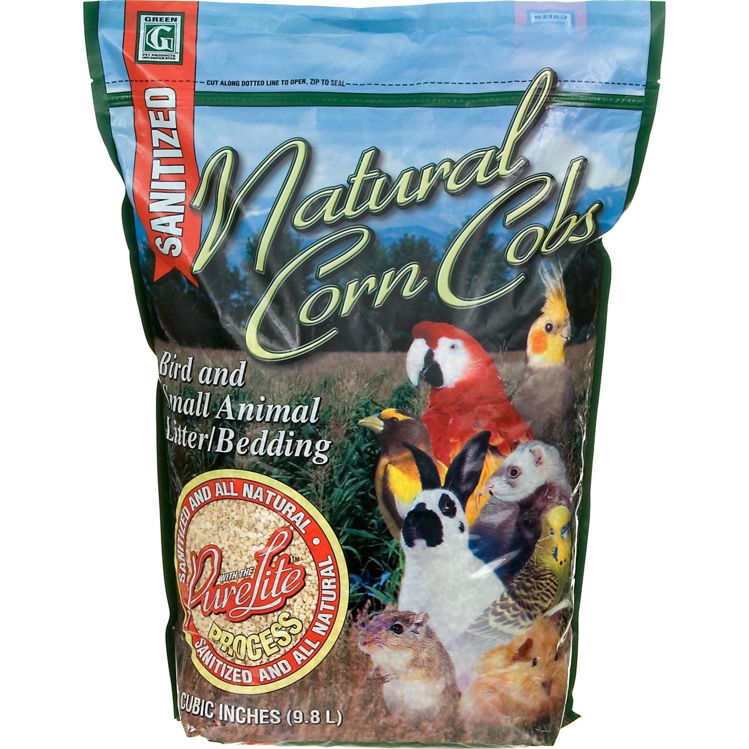 Absorbtion Corp Pet Products Natural Corn Cob Purelite Litter, 600 Cubic Inch, Green