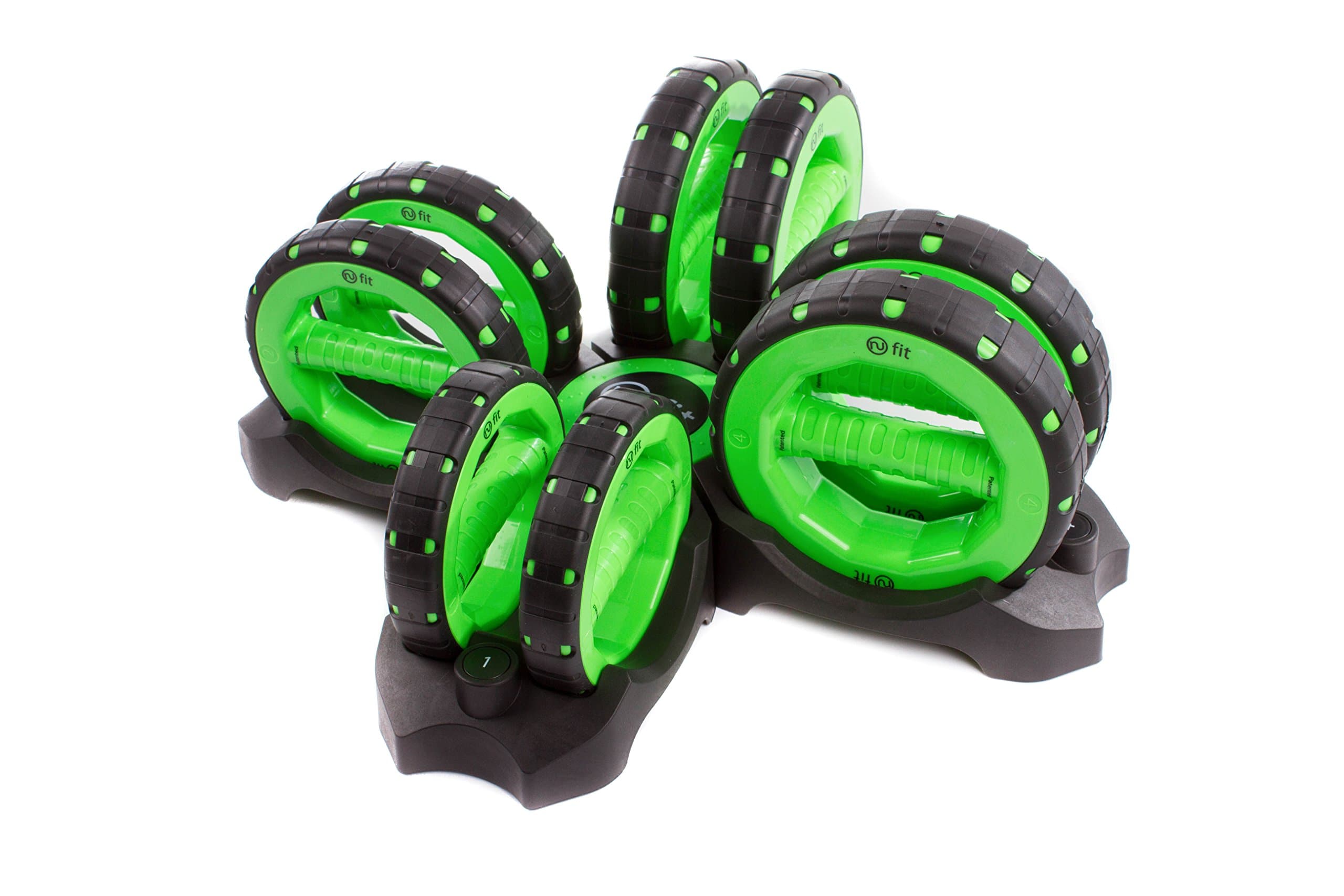Dumbells Set, 1-Pound/2-Pound/3-Pound/4-Pound, Green