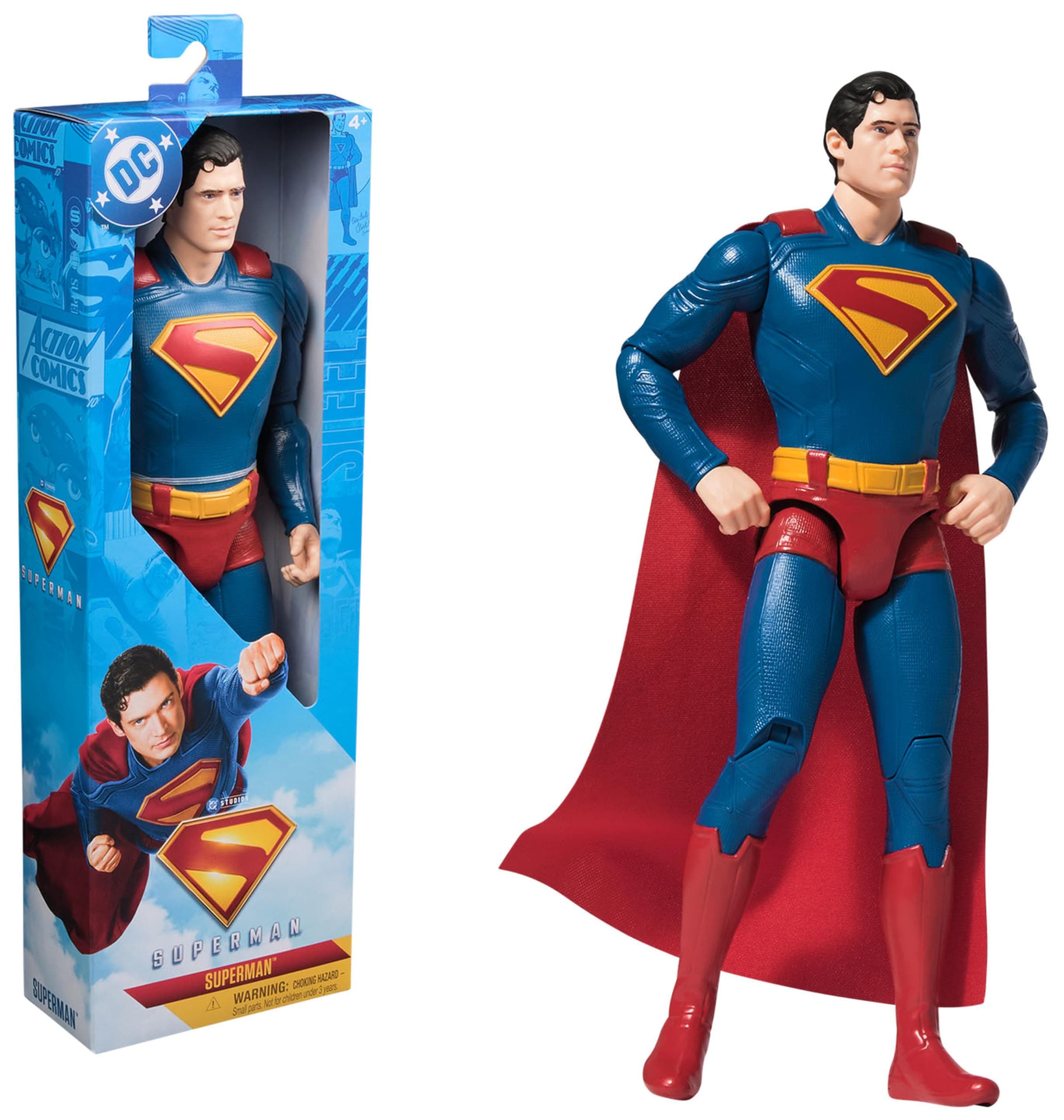 SUPERMAN 30-cm Superhero Action Figure, Kids’ Toys for Boys and Girls’ Pretend Play, For Ages 4 and Up