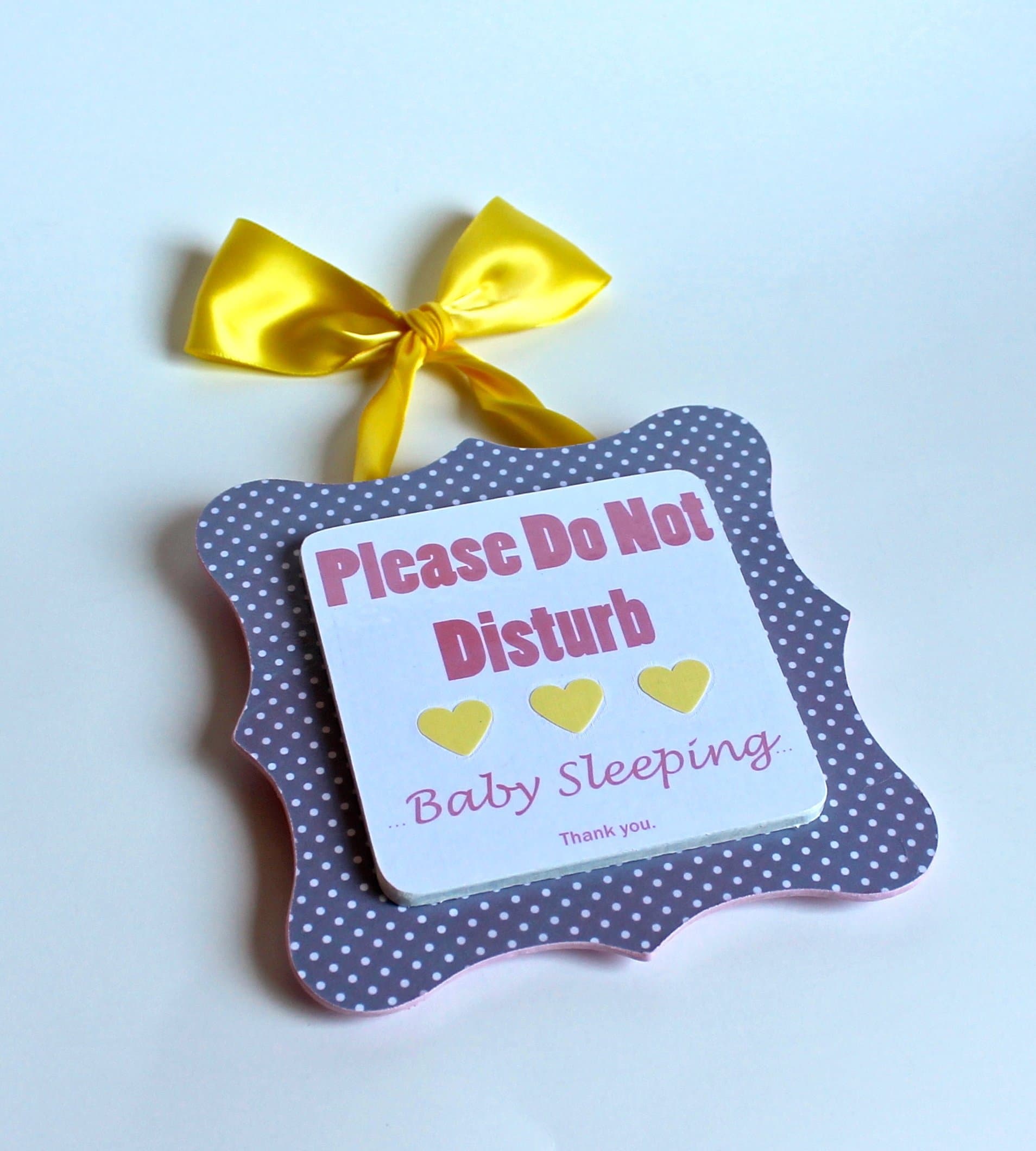 Personalized Custom Handmade Baby Sleeping Sign to Hang on Door