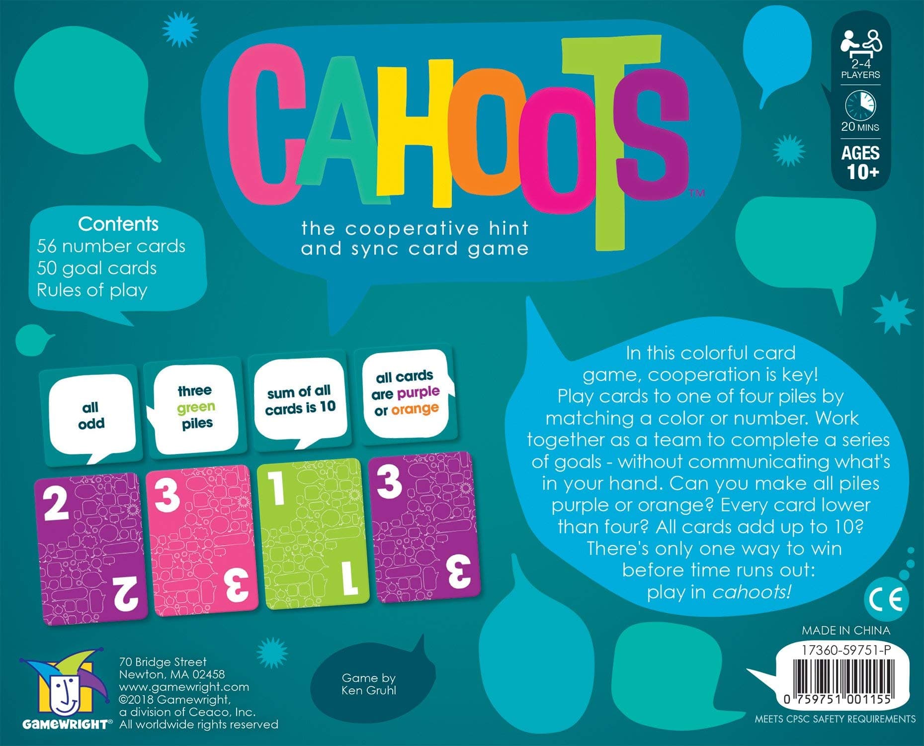 Gamewright Cahoots - The Cooperative Hint & Sync Game