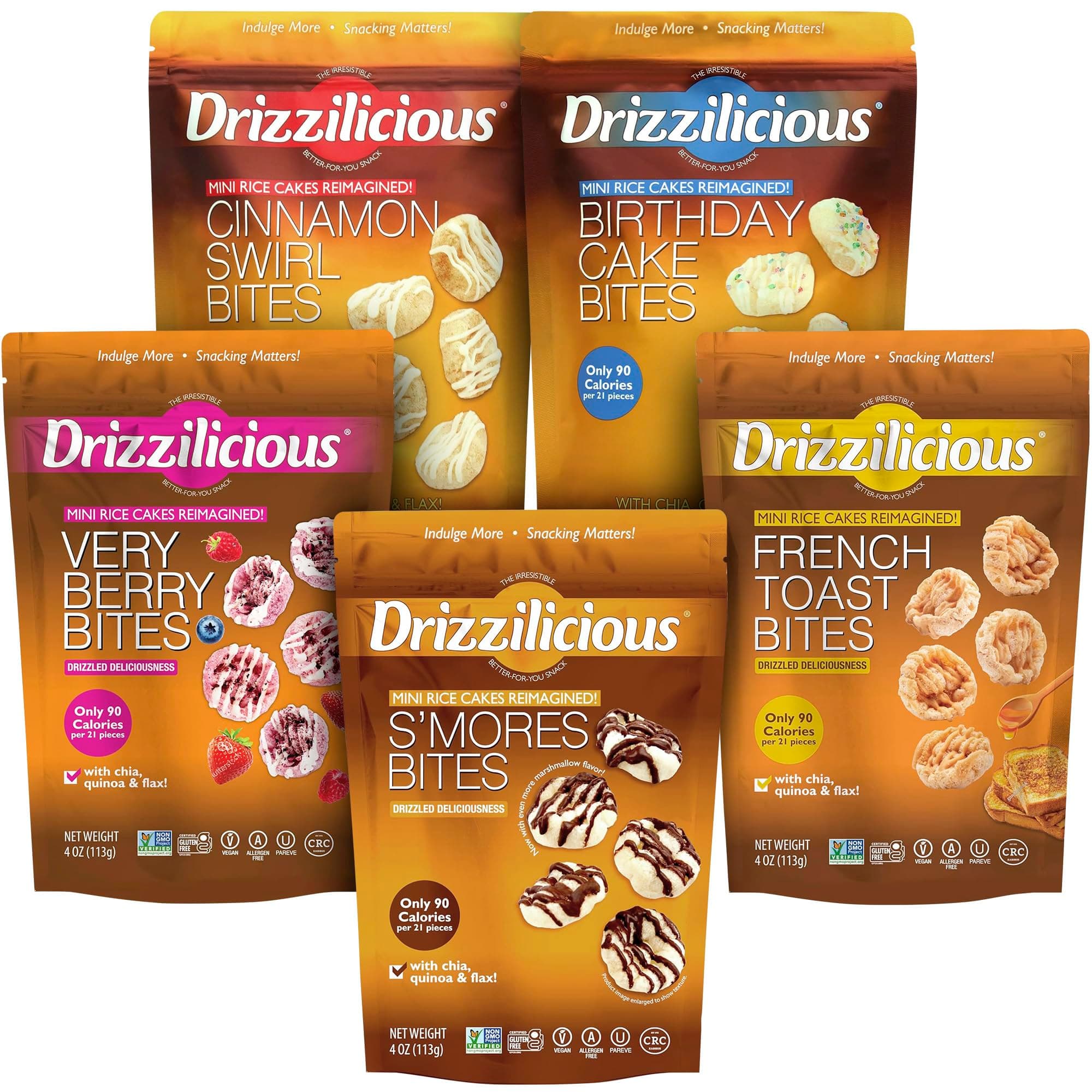 – Drizzilicious Mini Rice Cake Bites Variety Pack