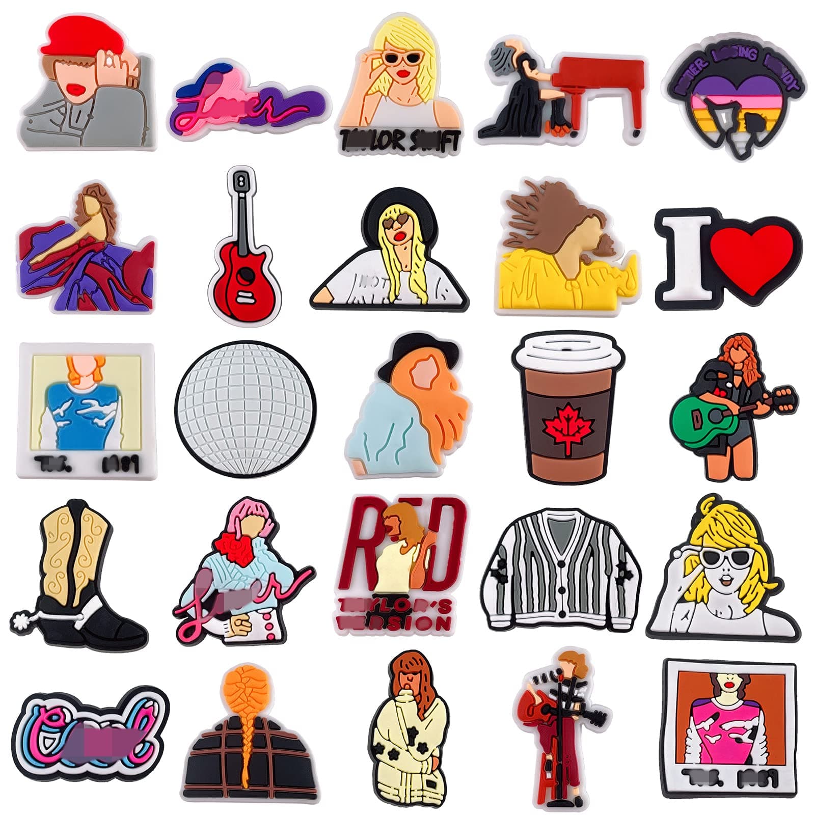 XITORAS20,25PCS Different Singer Shoe Charms for Girls Boys,Singer Shoe Charms for Kids Teens Adults,PVC Clog Sandal Bracelet Wristband Shoe Charms for Beach Party Favors Gifts