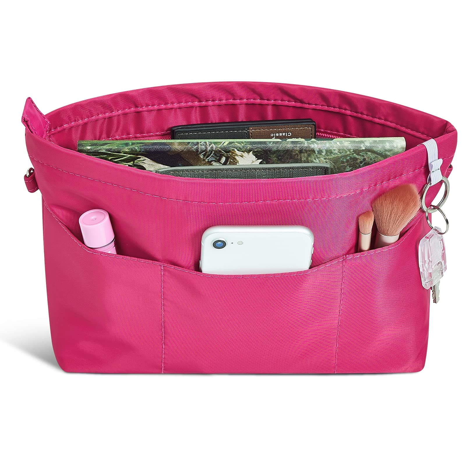 Premium Nylon Purse Organizer Tote Handbag Insert Organizers Bag in Bag Zipper 13 Pockets 5 Sizes