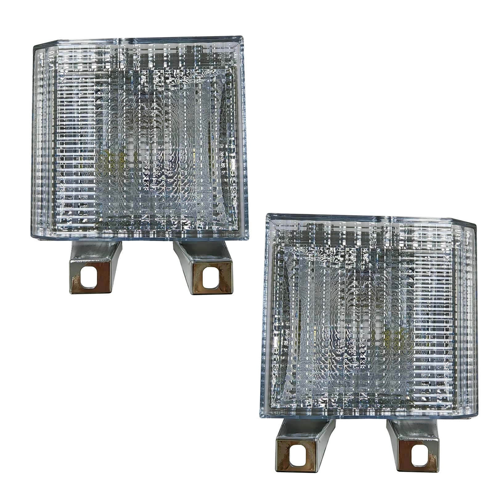 Pair Clear Lens Park/Signal Lights Compatible with 1983-1988 Chevy Blazer GMC Pickup Truck Driver and Passenger Side w/quad headlamps replaces 918045 918046