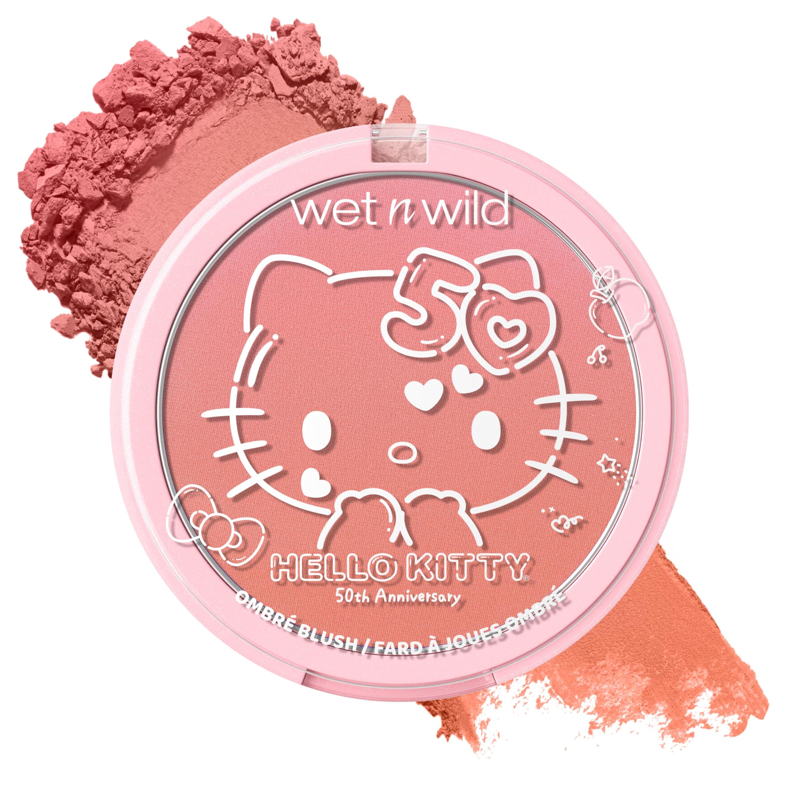 Hello Kitty Ombre Blush, Buildable, Blendable Customizable Color, New Gradient Formula, Cruelty-Free & Vegan - Cotton Candy