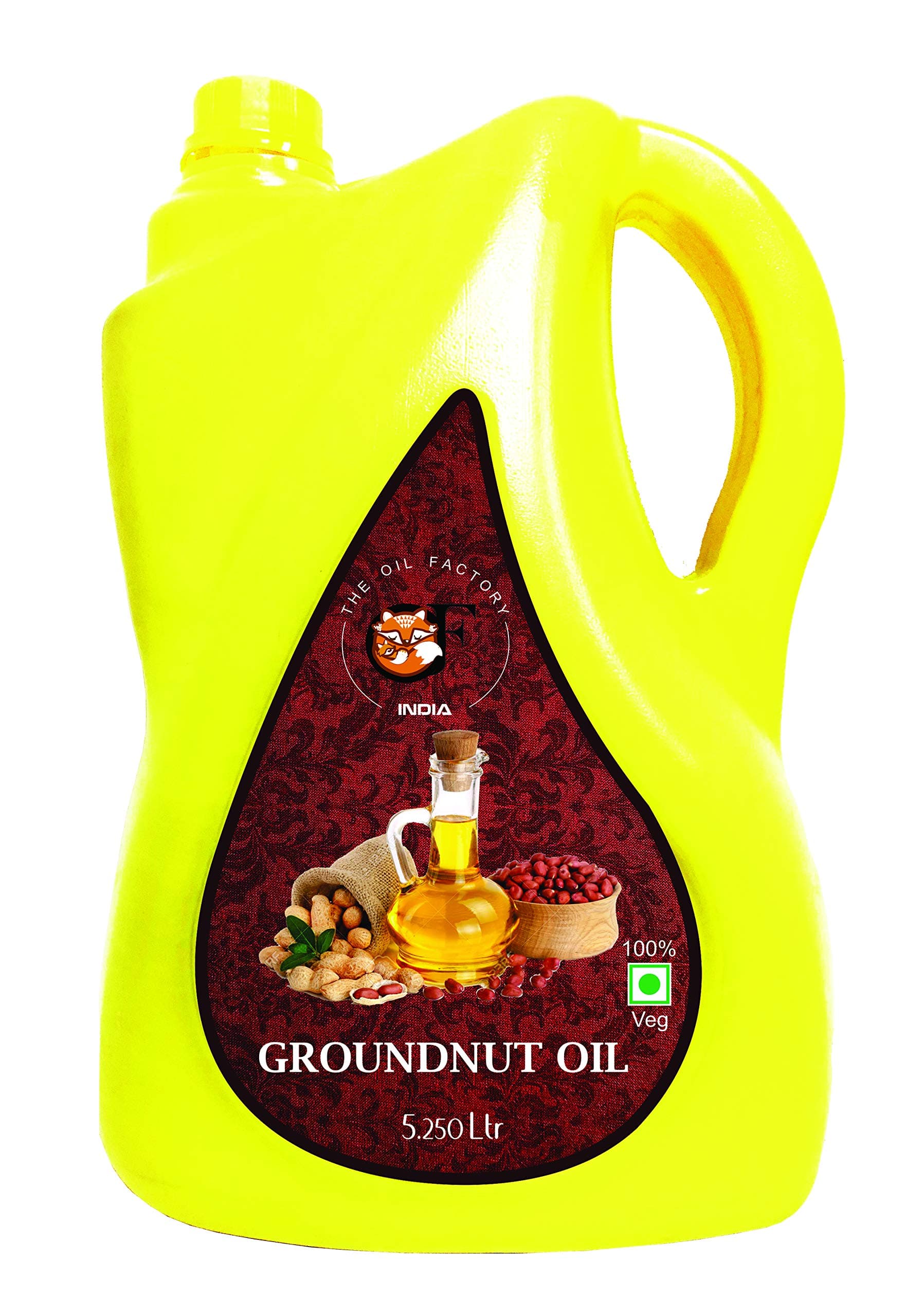 The Oil Factory Cold Pressed Groundnut/Peanut Oil (Virgin, Chekku/Ghani) - 5.25 LTR