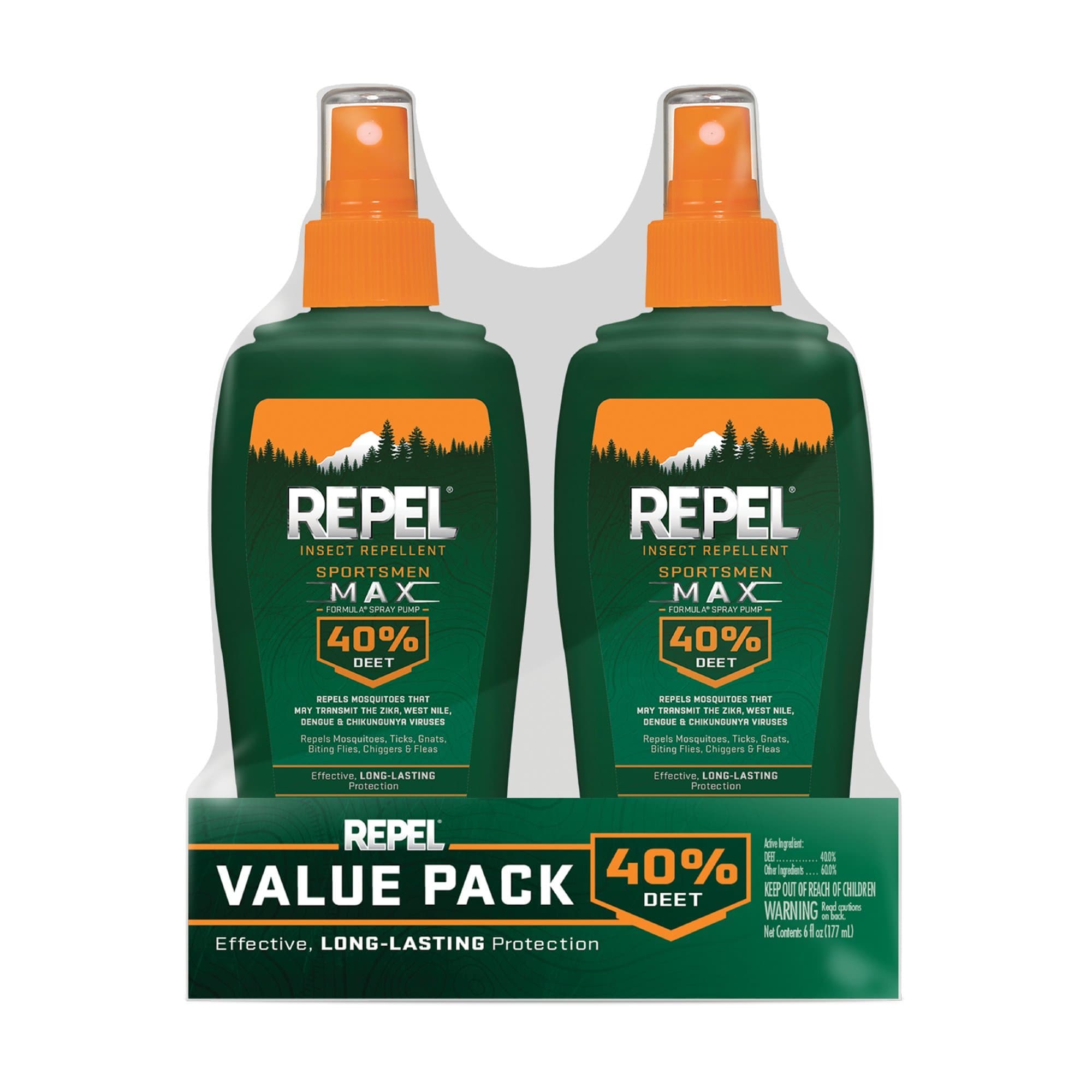 Insect Repellent Sportsman Max Formula, Repels Mosquitoes, Ticks and Gnats, Effective Long-Lasting Protection, 40% DEET (Aerosol) 6 fl Ounce (Pack of 2)