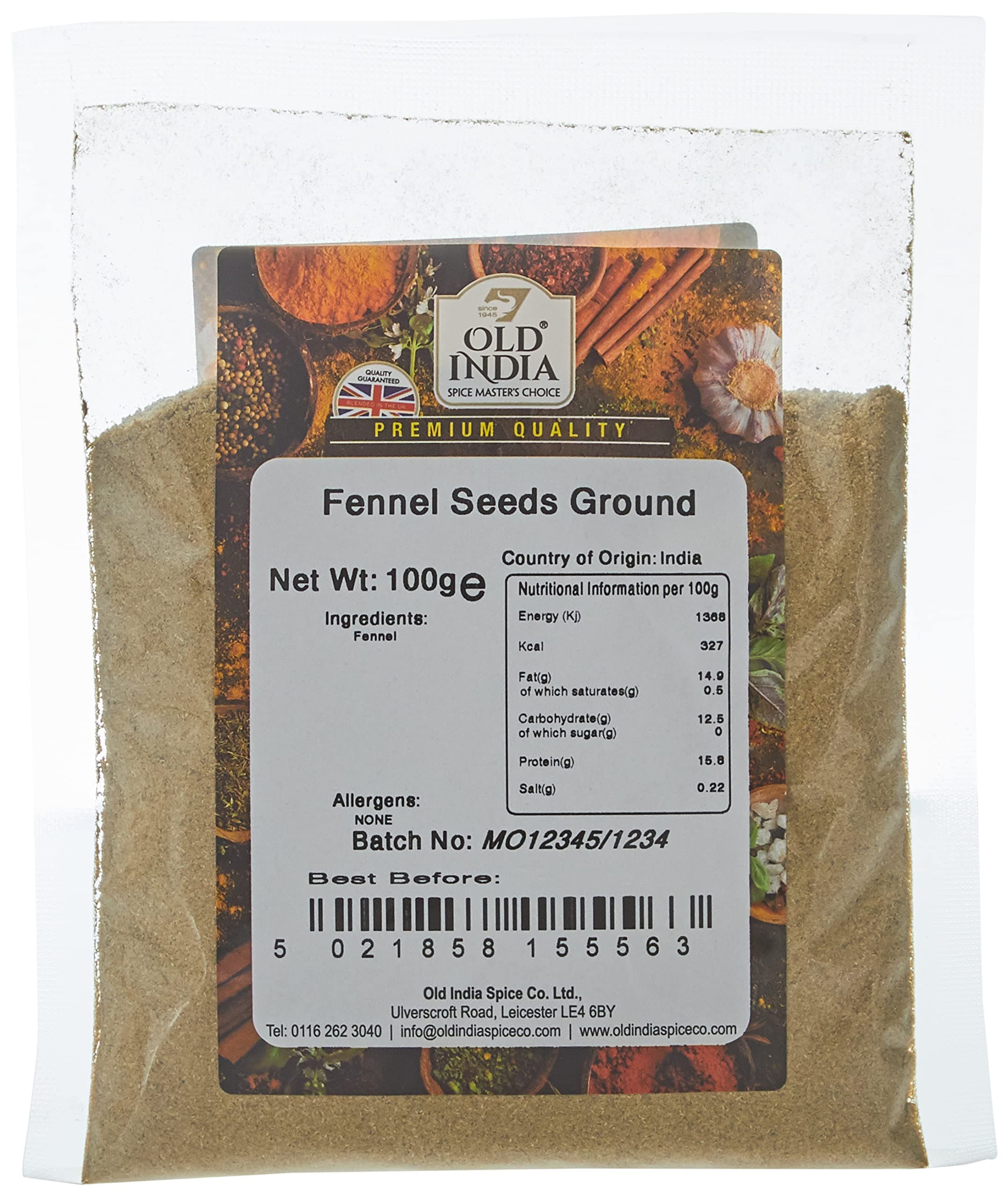 Old India Fennel Seeds Ground 100g