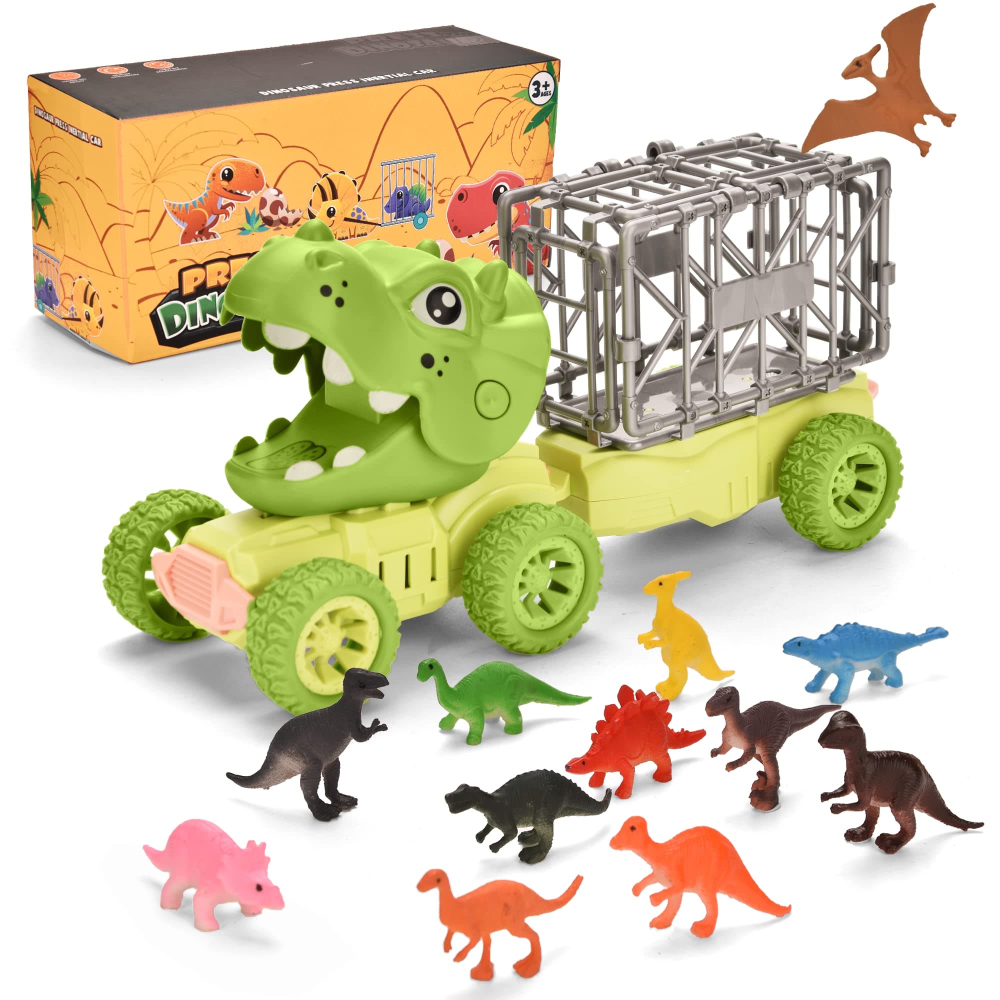 Fanbusa Dinosaur Toys for Boys Age 3,Toddler Toys with 12 Mini Dino,Dinosaurs Transport Car Carrier Truck for Kids 3-5 Years Old, Kids' Play Dinosaur Set Gifts for Girls 1 2 3 Eastern gift