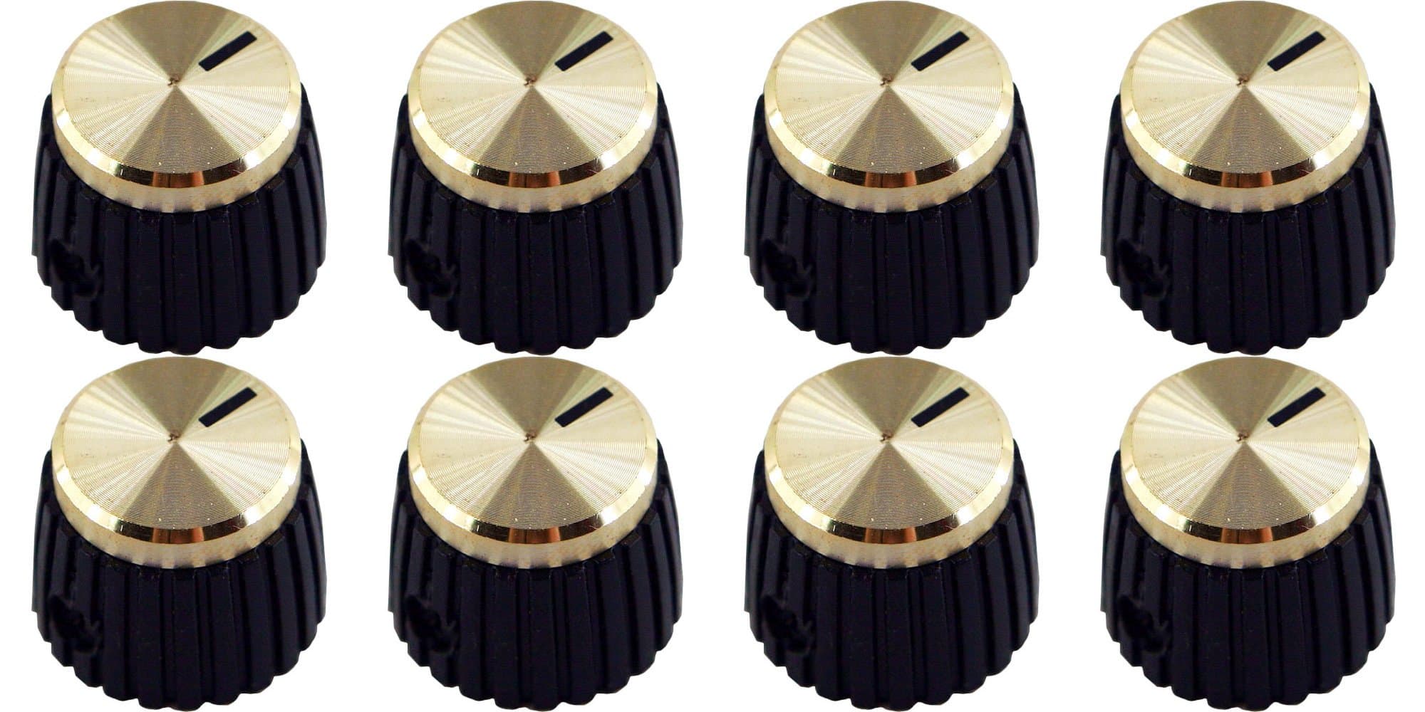 Original Marshall Amplifier Gold D-Shaft Knob Set, Pkg. 8