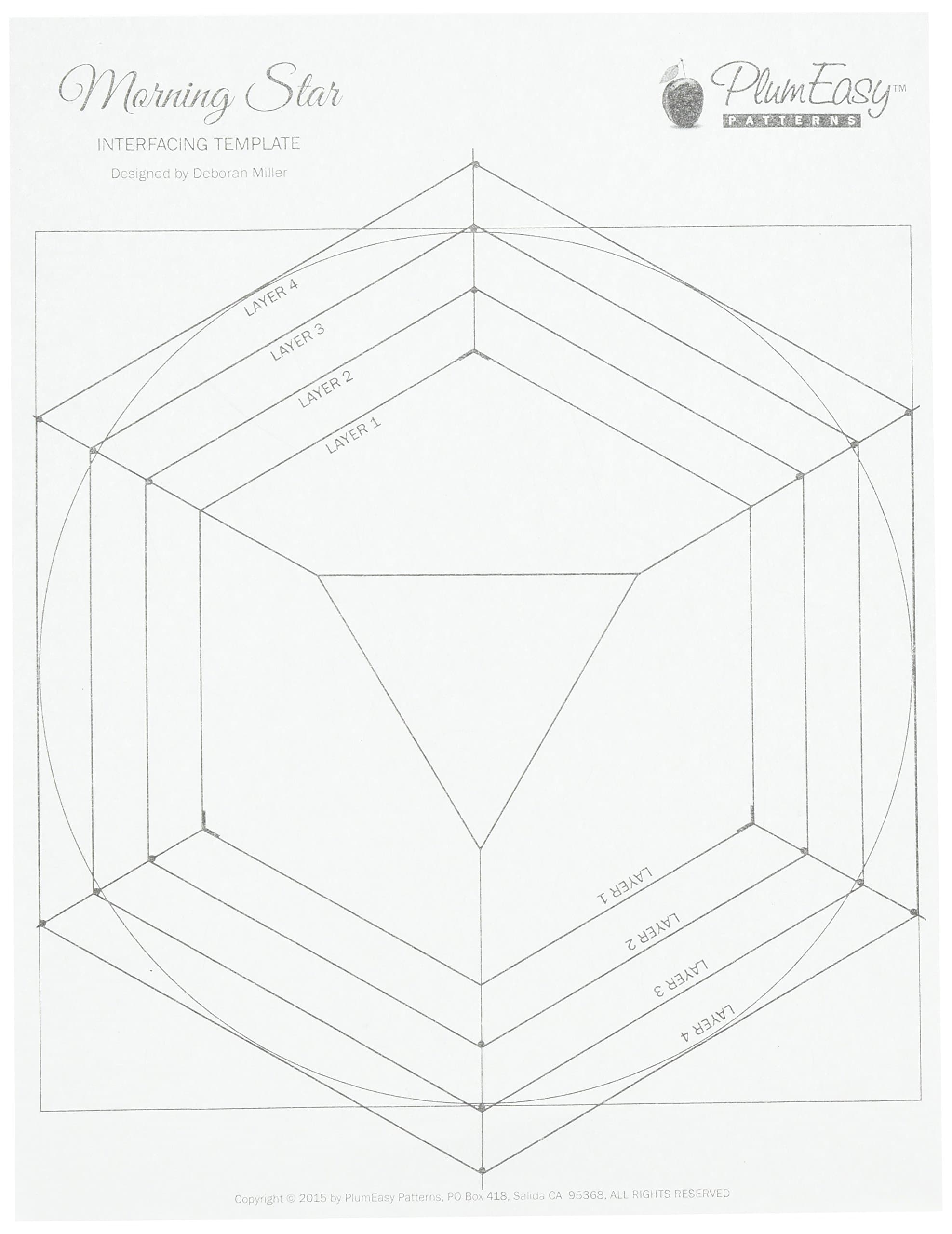Morning Star Interfacing Template by Plum Easy Patterns - 12pk