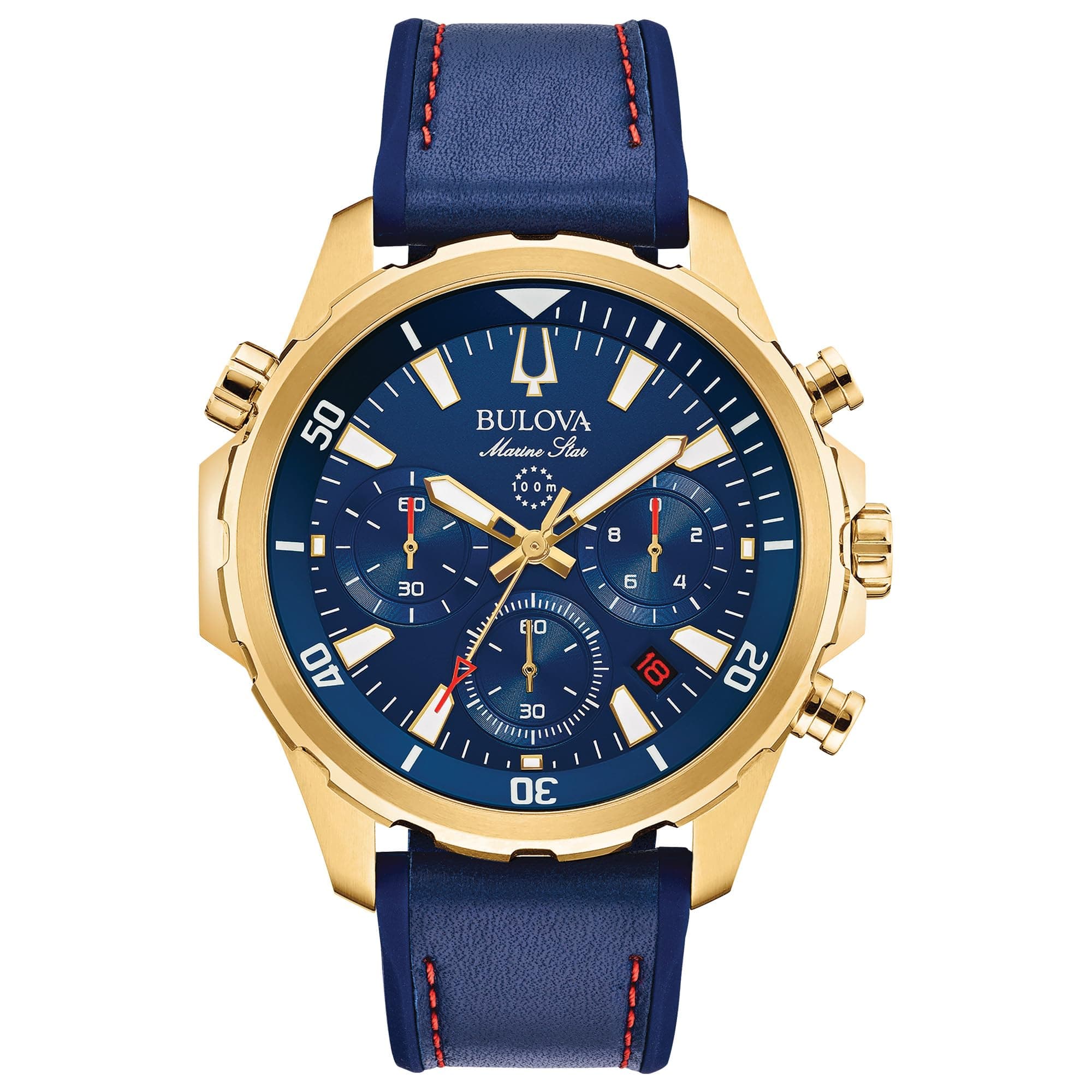 Bulova Men's Marine Star 'Series B' Chronograph Quartz Watch, Rotating Dial, 100M Water Resistant, 43mm