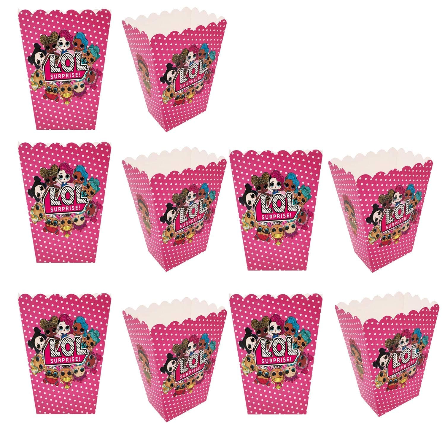 30 Pcs LOL Party Popcorn Boxes,Candy Container for Birthday Theater Themed for Kids LOL Themed Party
