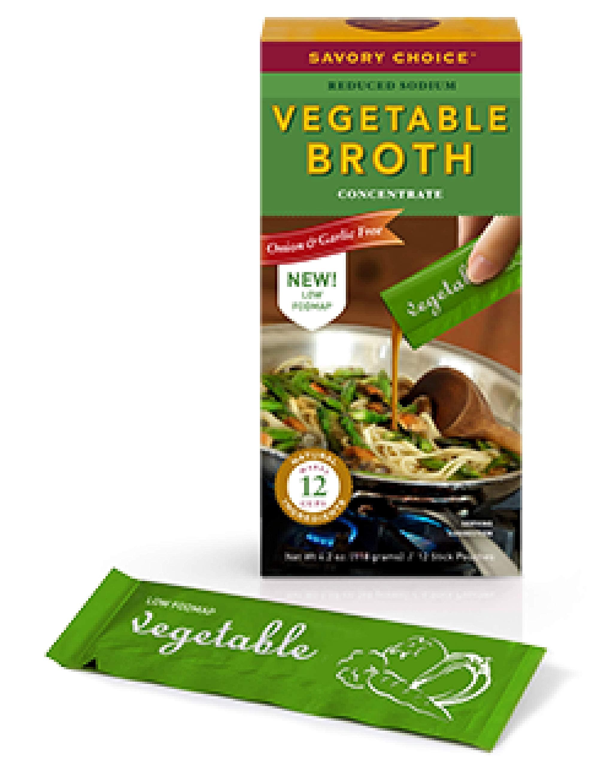 Savory Choice Low FODMAP Reduced Sodium Vegetable Broth Concentrate, Vegetable, 4.2 Ounce