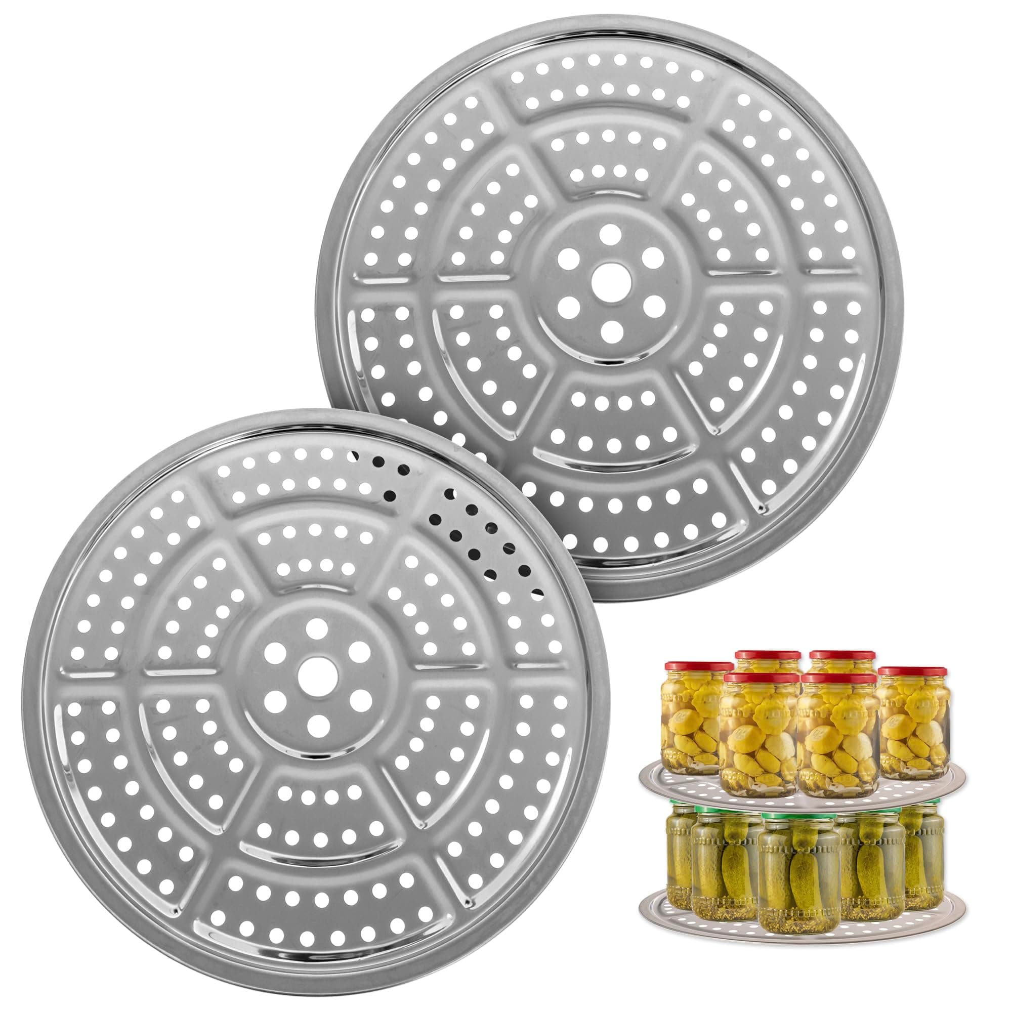 2-Pack 11-Inch Pressure Cooker Canner Rack/Canning Rack for Pressure Canner - Stainless Steel - Compatible with Presto, All-American and More - By Impresa Products