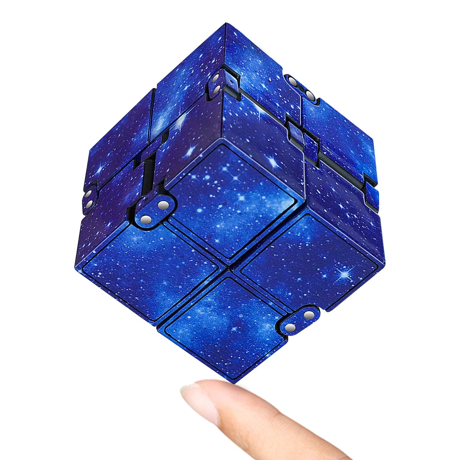 Infinity Cube Fidget Toy Stress Relief for Adults and Kids , Fidget Toy Cute Puzzle Flip Cube for Anxiety Relief and Killing Time… (Galaxy Blue)