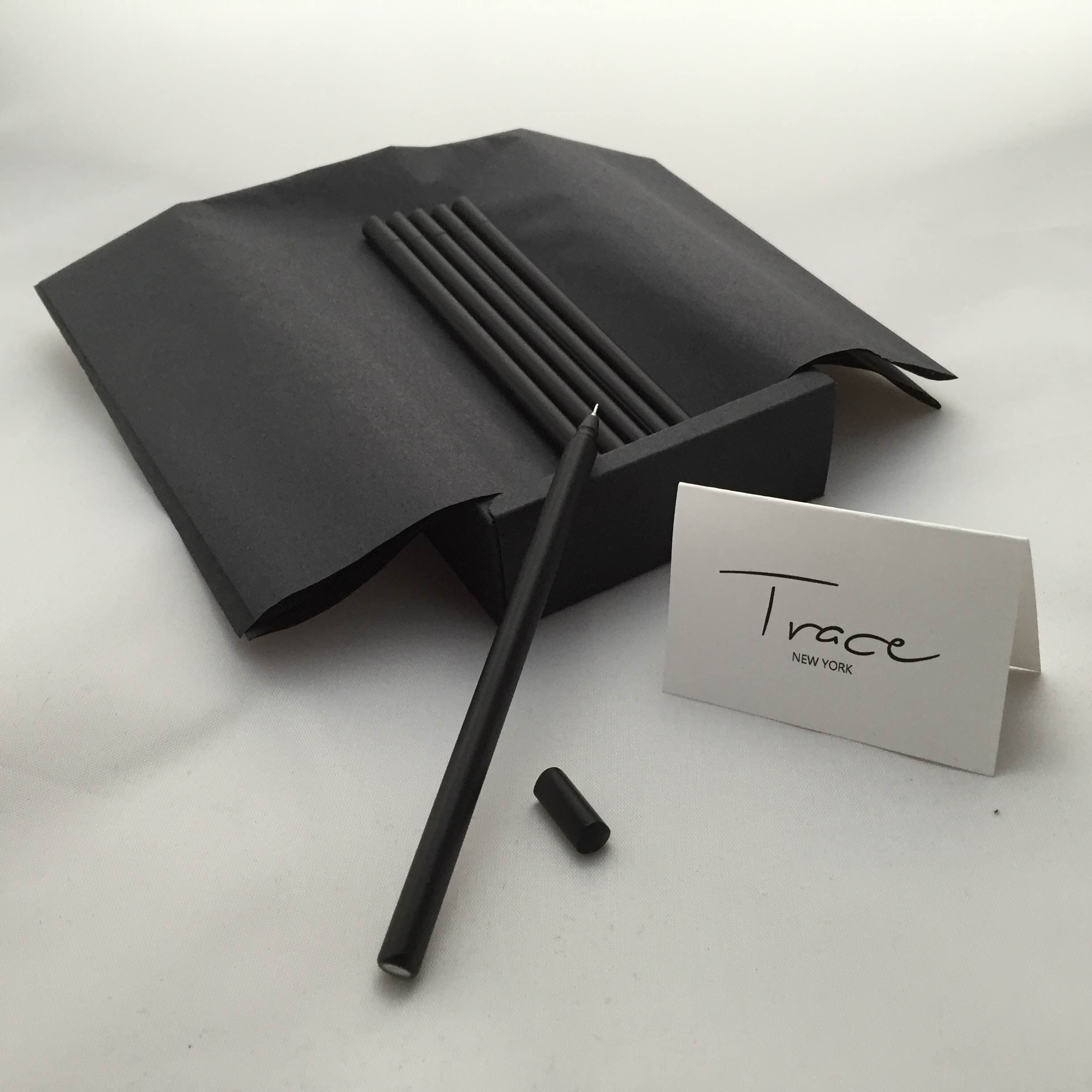 Trace Art - Luxury Fine Point Black Gel Ink Pen Set (6 Pack)