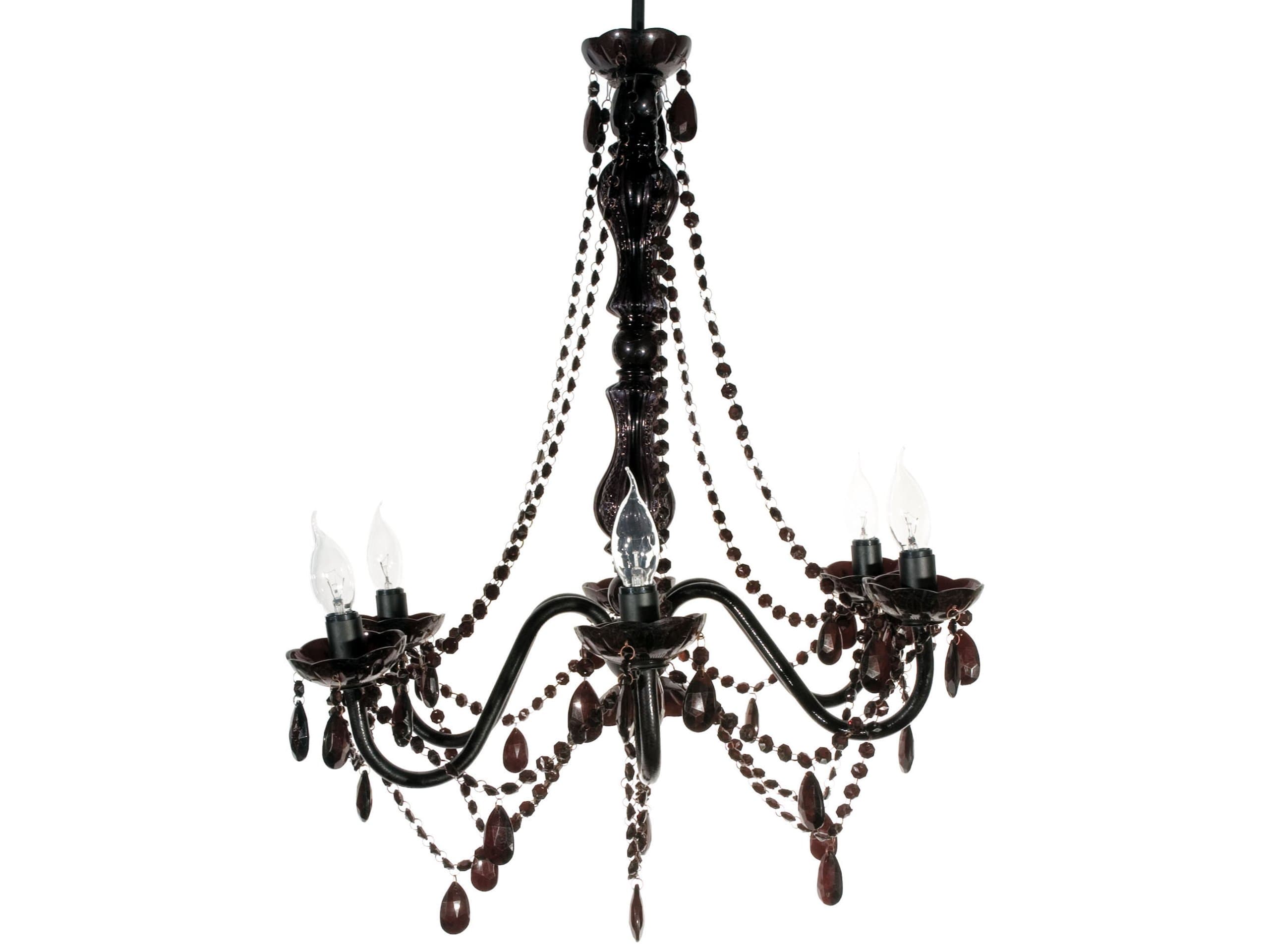 Silly Gifts SY100771BK-110V Gypsy 6 Arm Chandelier, 23.5" x 23.5" x 23", Black