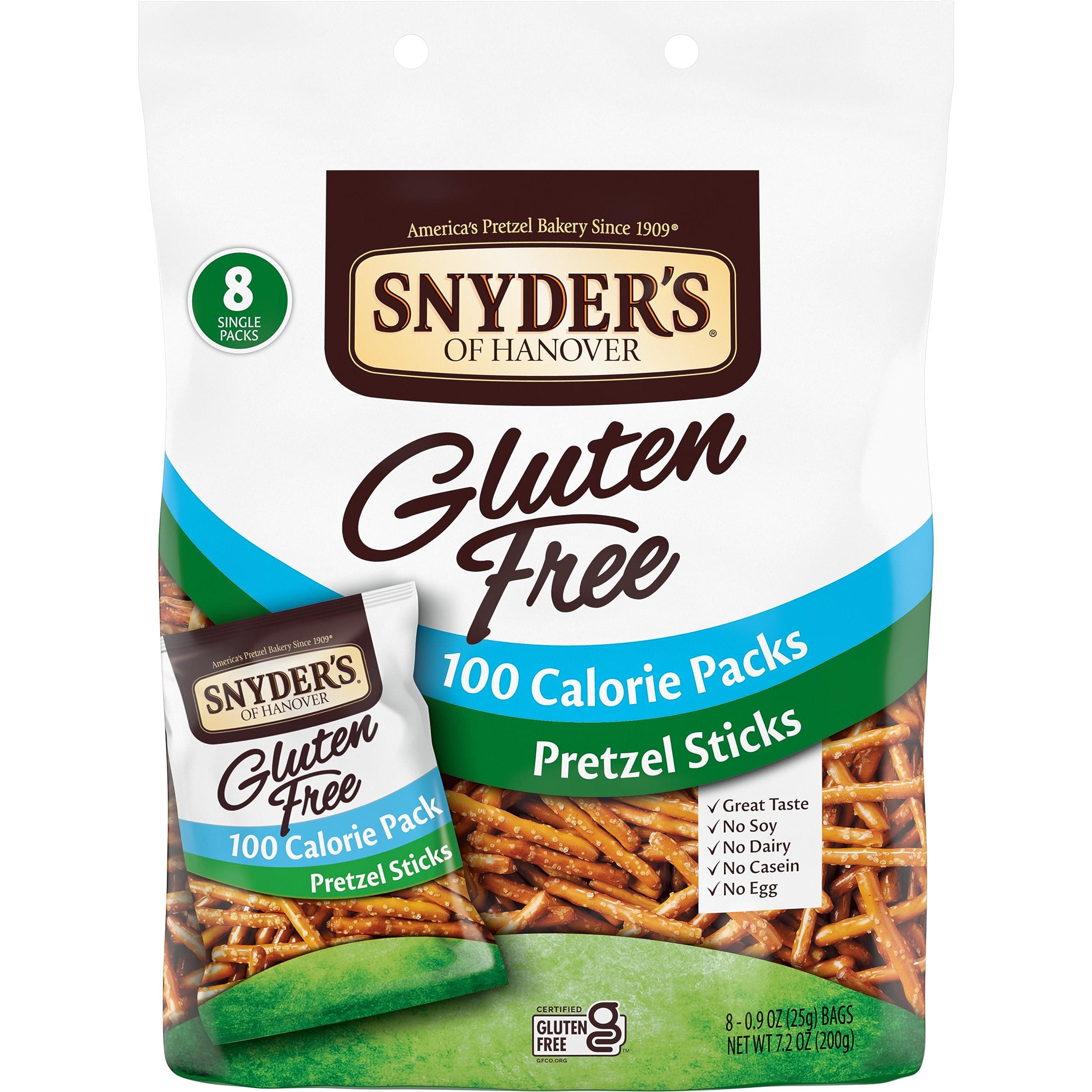 Gluten Free Pretzel Sticks, 100 Calorie Individual Packs, 8 Ct