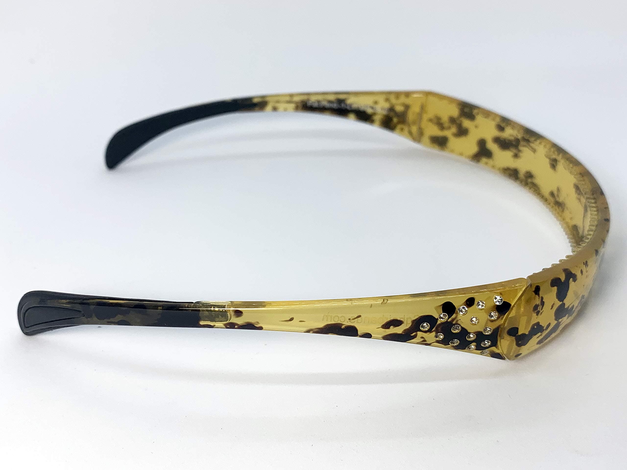 Hinged Headband fits like sunglasses providing lift and style without giving you a headache Band (Light-Tortoise-Crystals)