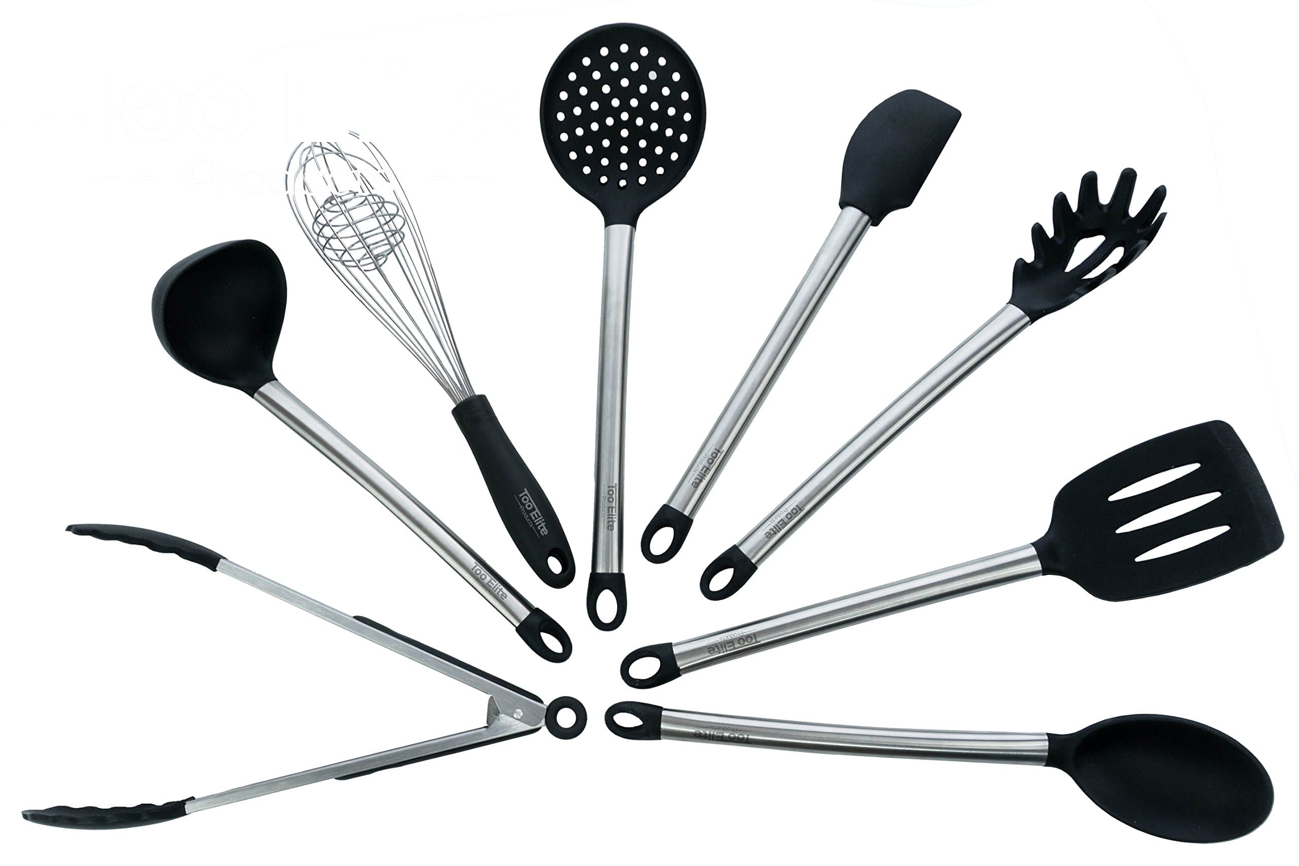 Kitchen Utensil Set - 8-Piece Utensil Set - Silicone Kitchen Utensils – Kitchen Utensils Stainless Steel - By Too Elite Products