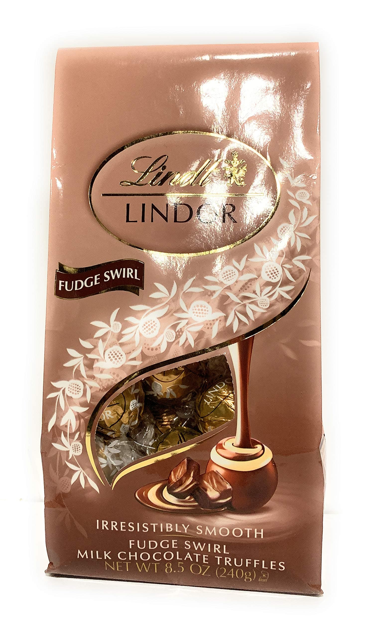 NEW Lindt Lindor Fudge Swirl Milk Choc Truffles 8.5 oz (one bag)