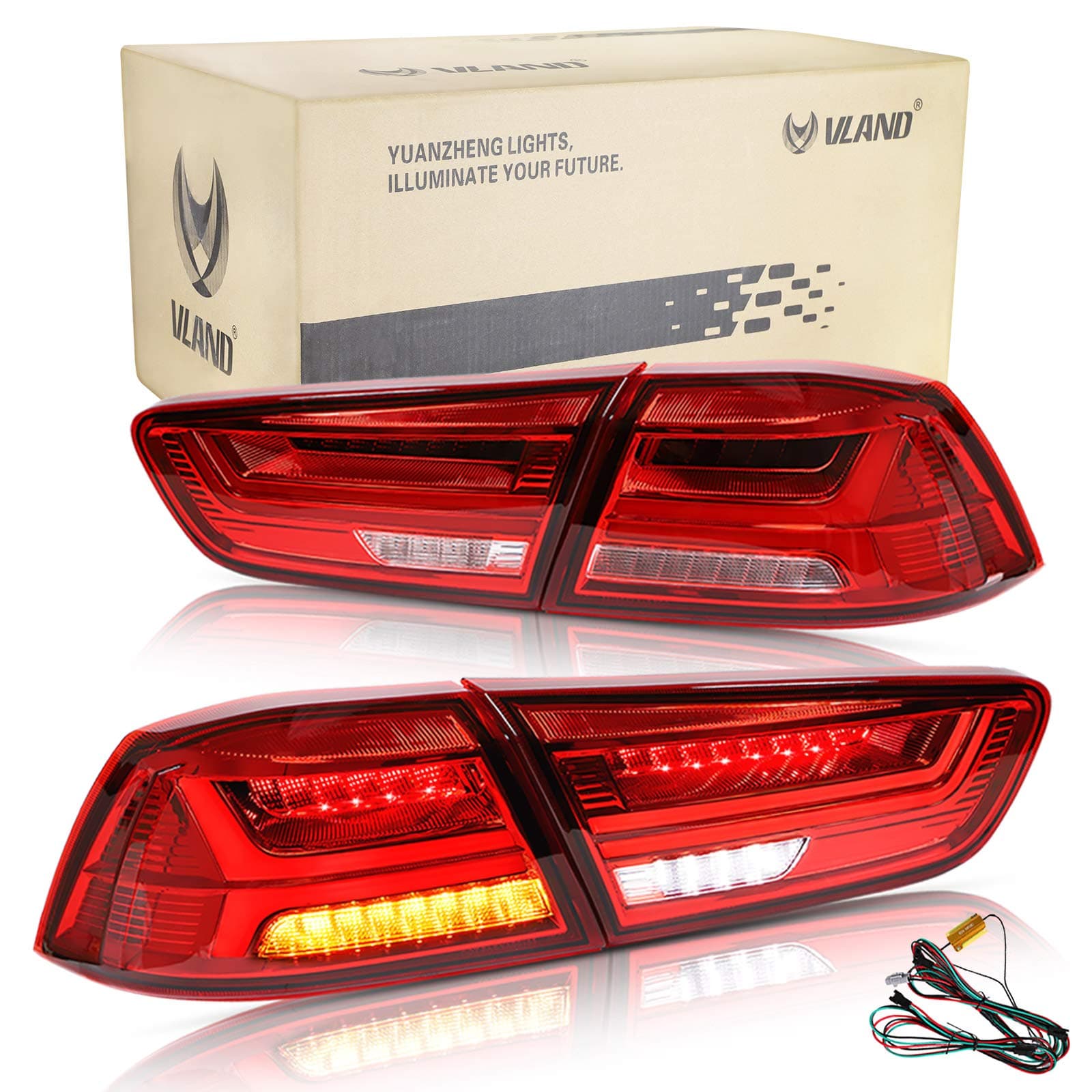 VLAND Red For Mitsubishi Lancer EVO X 2008-2018 Tail Lights