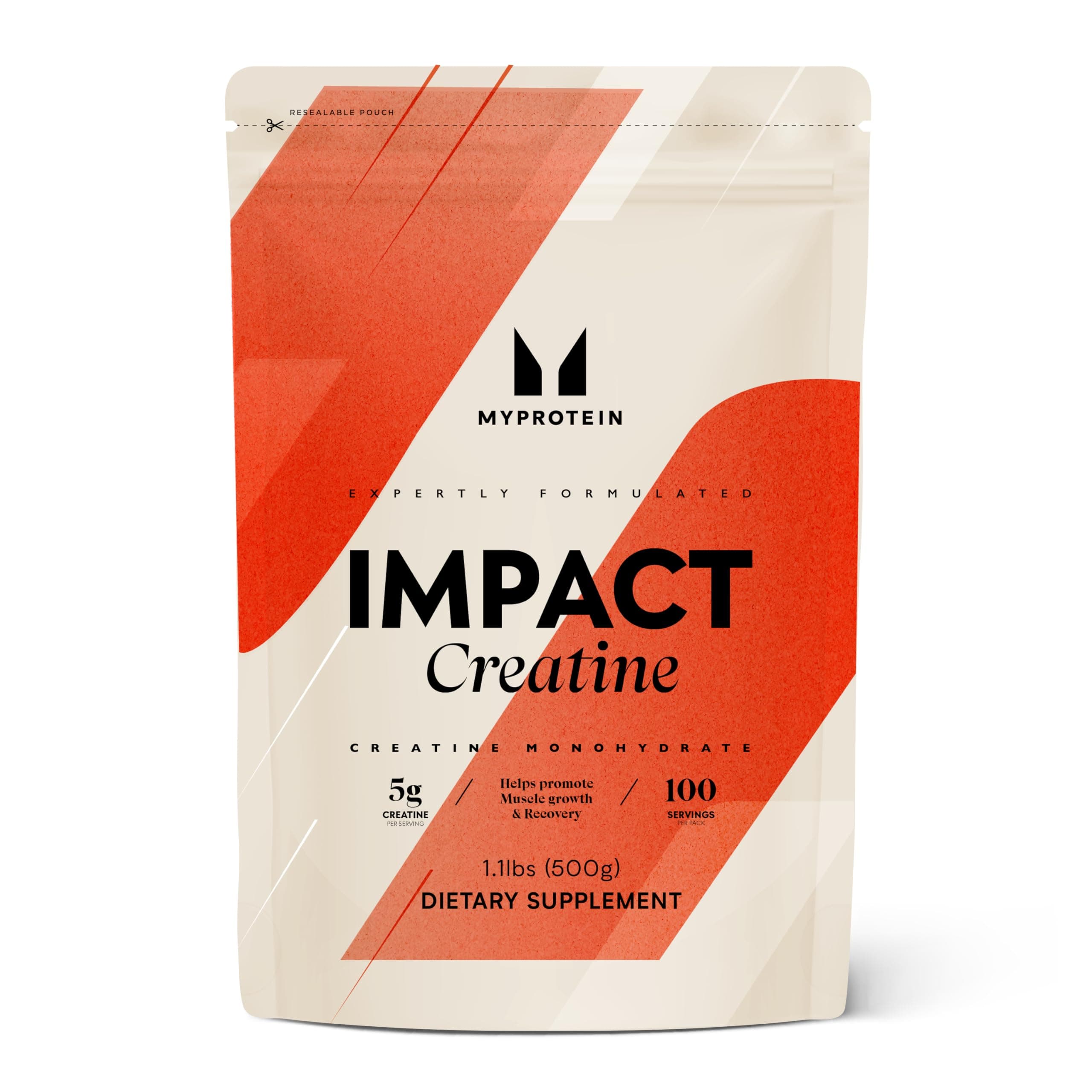 Myprotein Creatine Monohydrate Powder, 100 Servings (1.1lbs), Pure Unflavored Creatine Powder, Post/Pre Workout Supplement for All Sports & Exercises