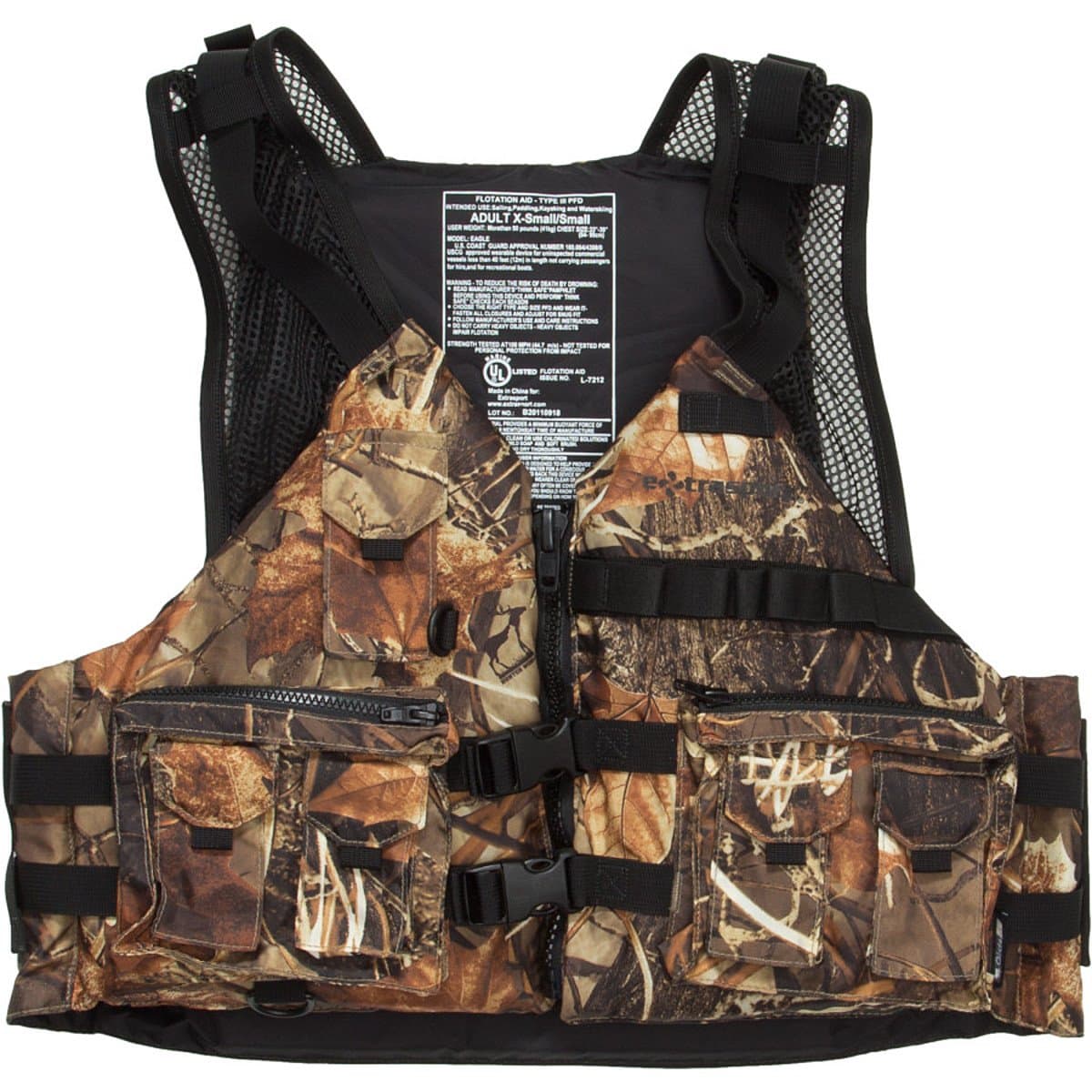 Extrasport Osprey Canoe/Kayak Rafting Fishing Personal Flotation Device/Life Jacket